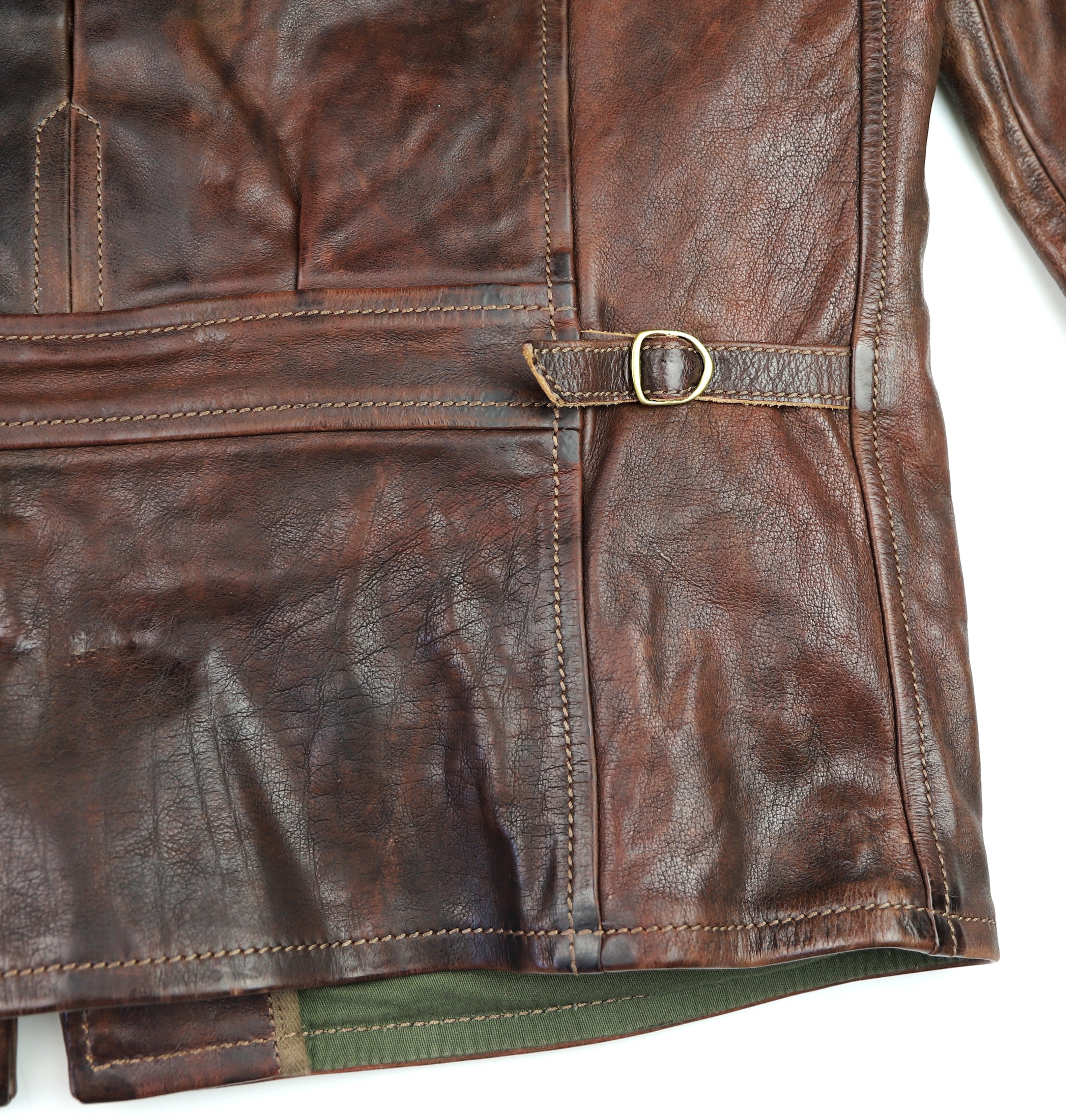 Thedi Memphis Half Belt, size XL, Hand Dyed Cocoa Toscano