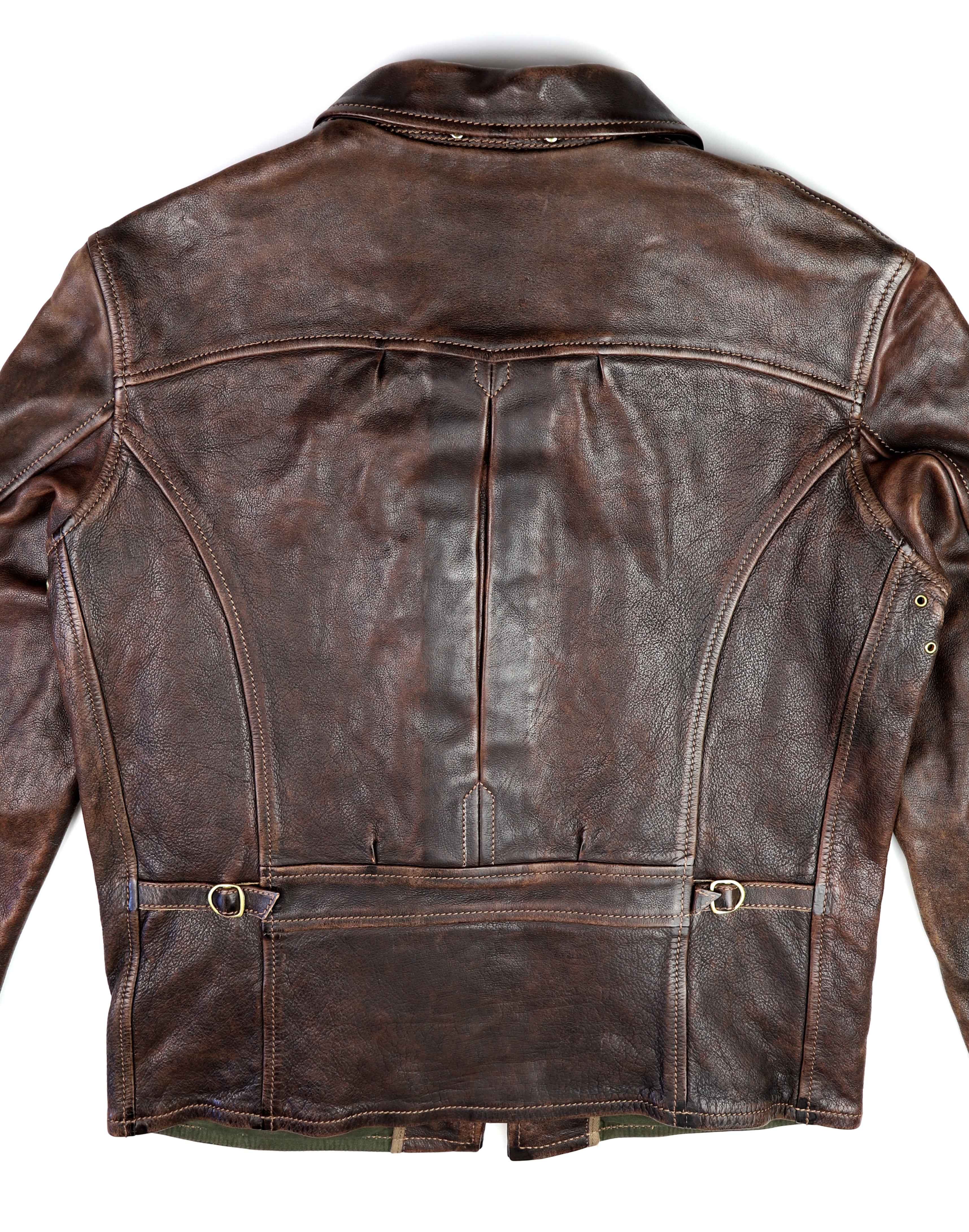 Thedi Memphis Half Belt, size Large, Hand Dyed Cocoa Toscano Buffalo