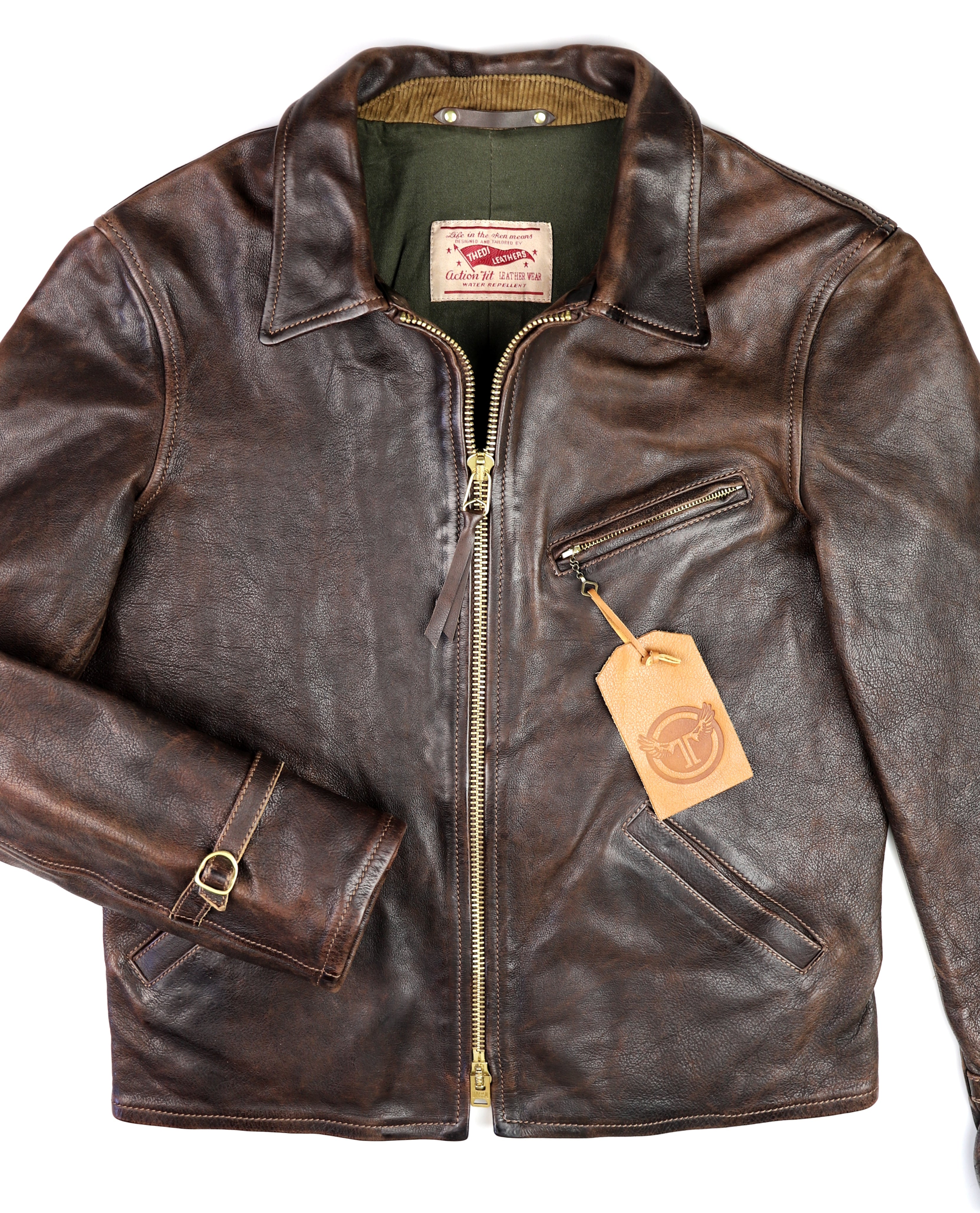 Thedi Memphis Half Belt, size Large, Hand Dyed Cocoa Toscano Buffalo