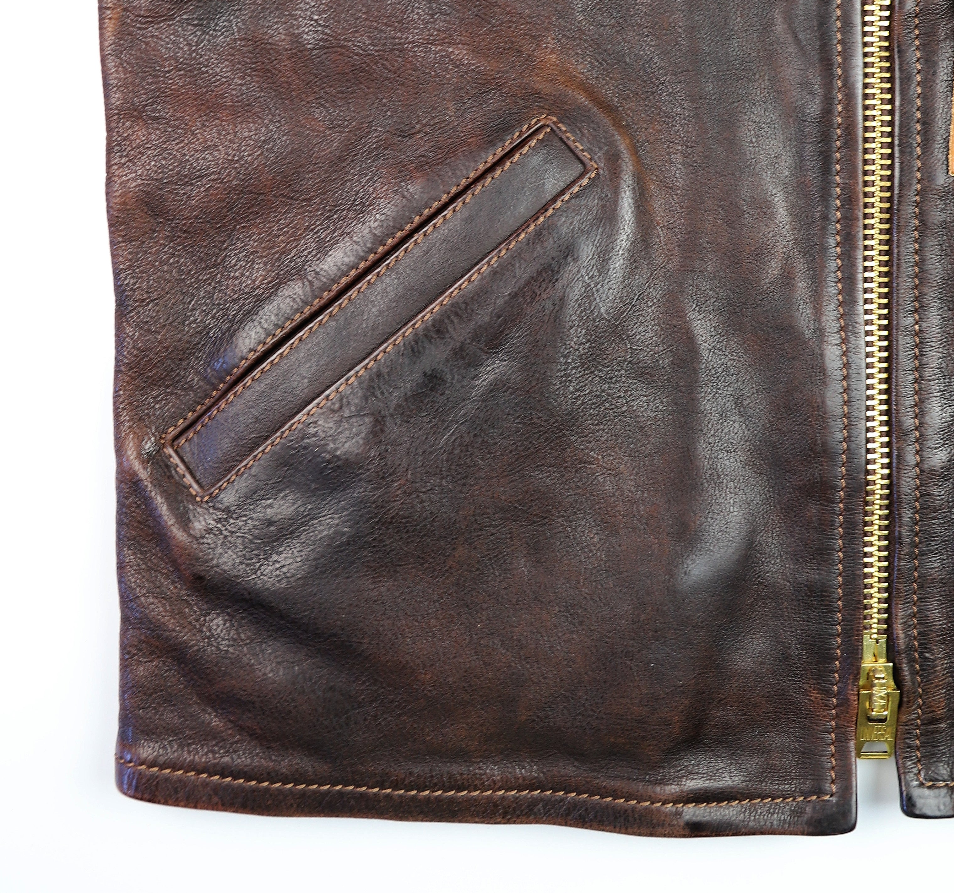 Thedi Memphis Half Belt, size Large, Hand Dyed Cocoa Toscano Buffalo