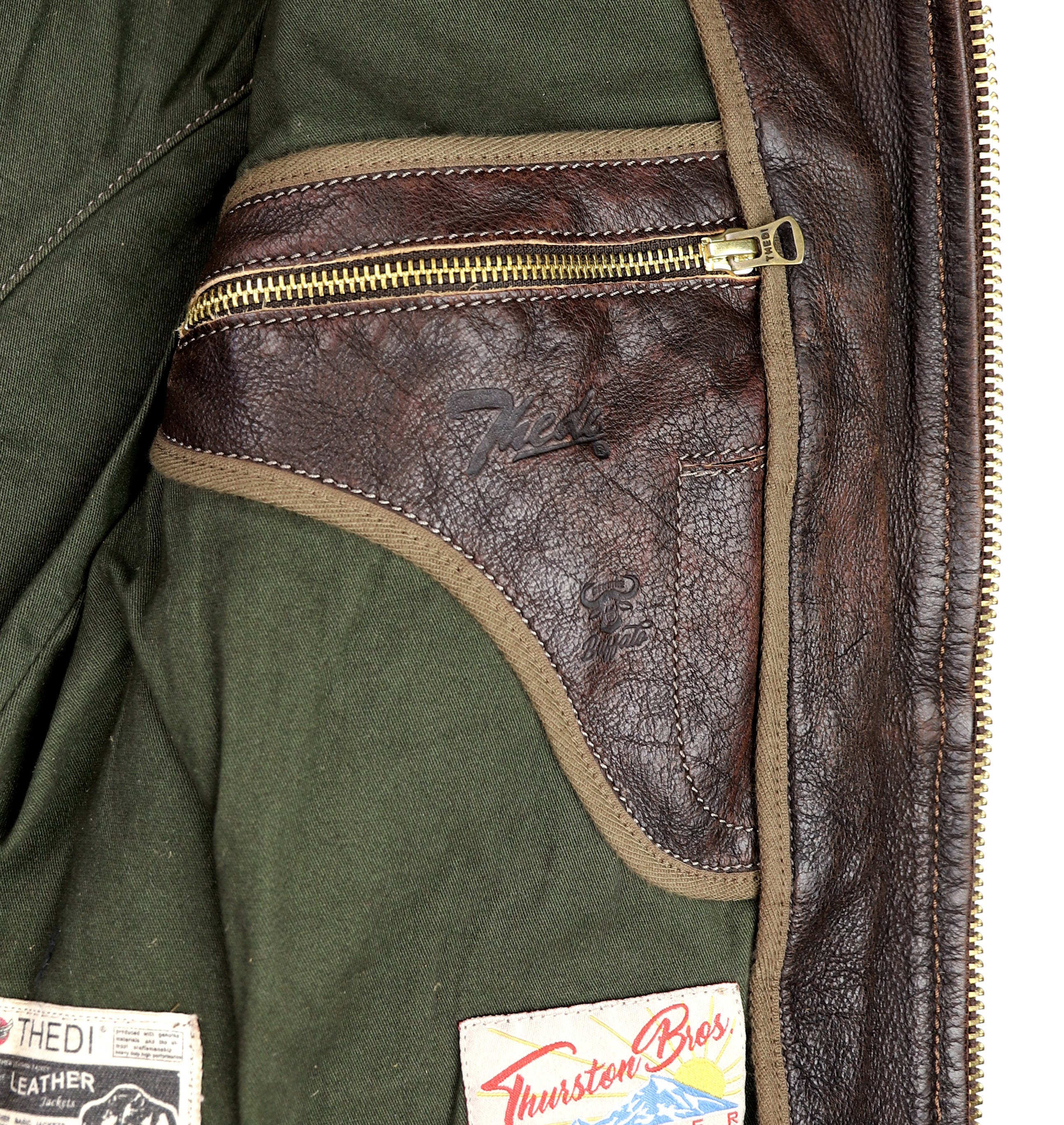 Thedi Memphis Half Belt, size Large, Hand Dyed Cocoa Toscano Buffalo