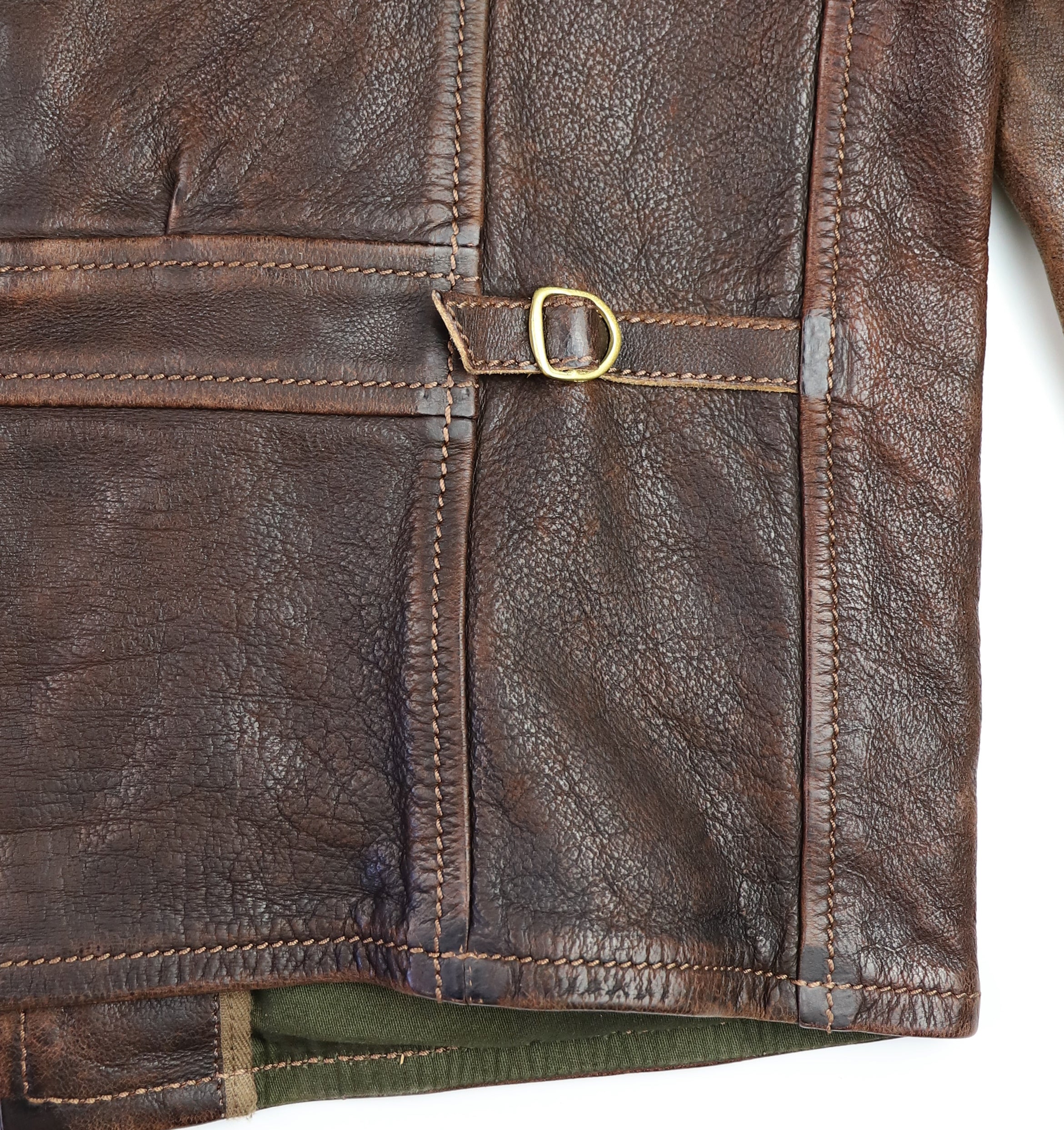 Thedi Memphis Half Belt, size Large, Hand Dyed Cocoa Toscano Buffalo