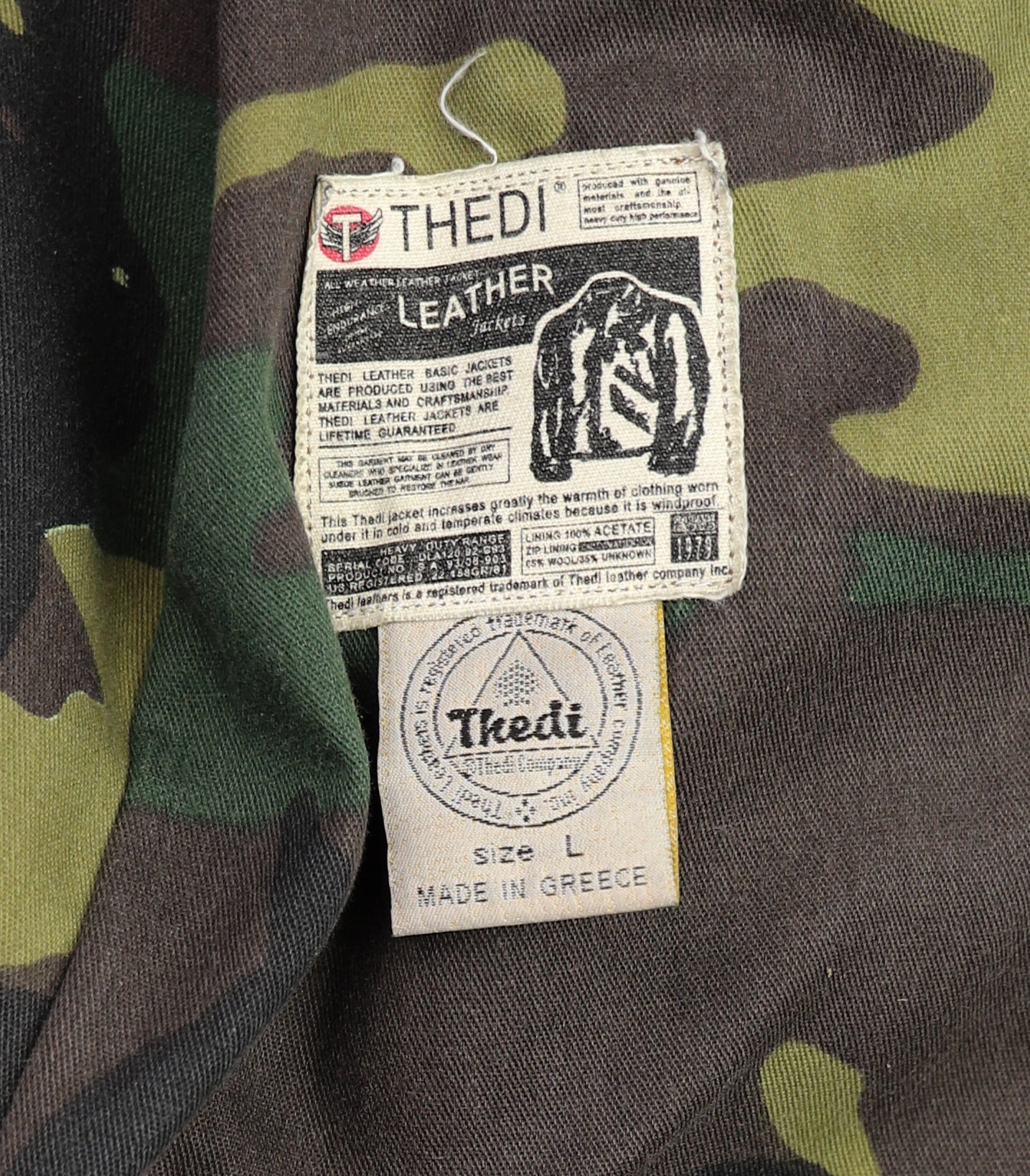 Thedi Phenix Cafe Racer Jacket, size Large, Black Teacore Bruciato Horsehide