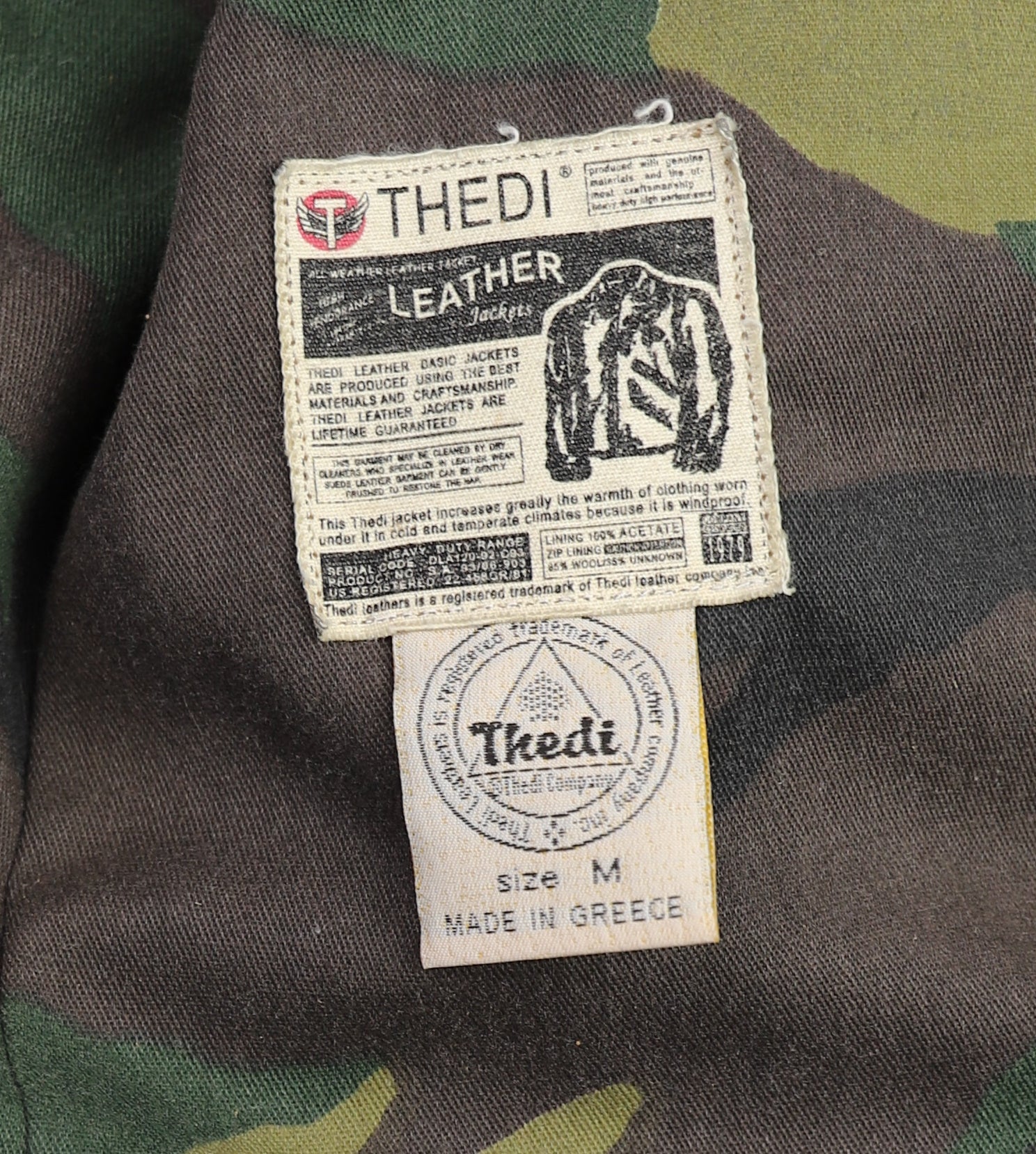 Thedi Phenix Cafe Racer Jacket, size Medium, Black Teacore Bruciato Horsehide