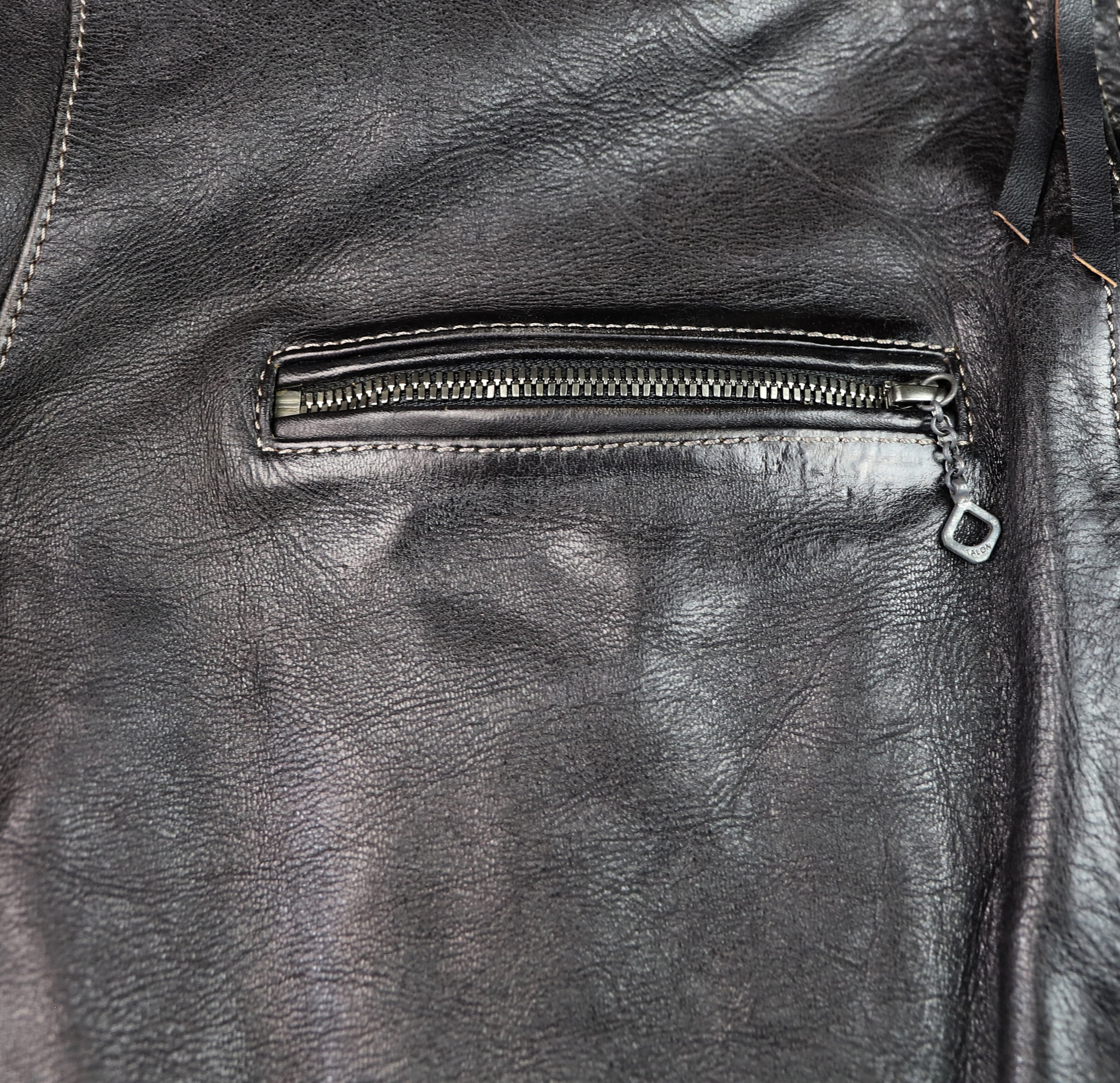 Thedi Phenix Cafe Racer Jacket, size XL, Black Teacore Bruciato Horsehide