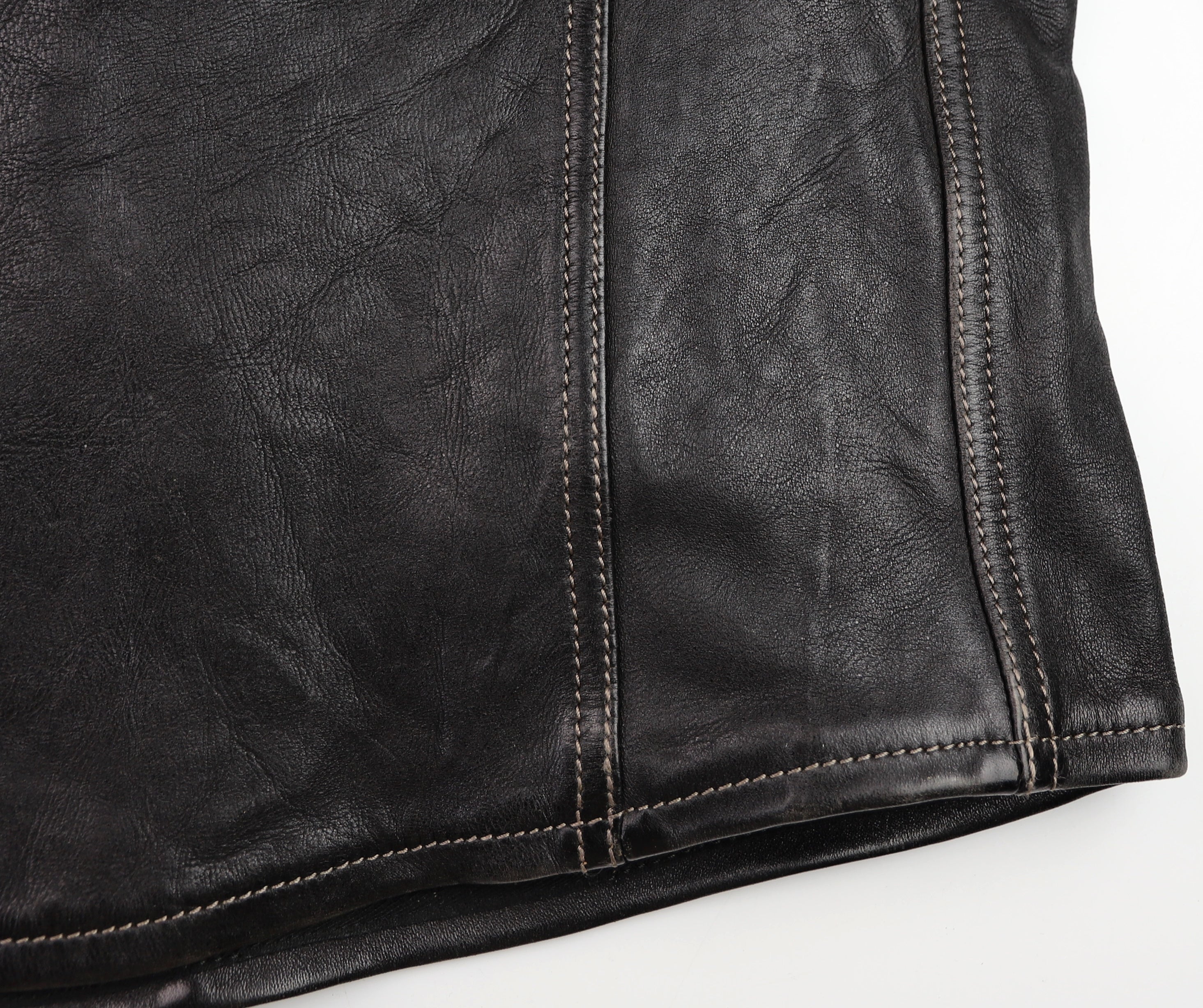 Thedi Phenix Cafe Racer Jacket, size XL, Black Teacore Bruciato Horsehide