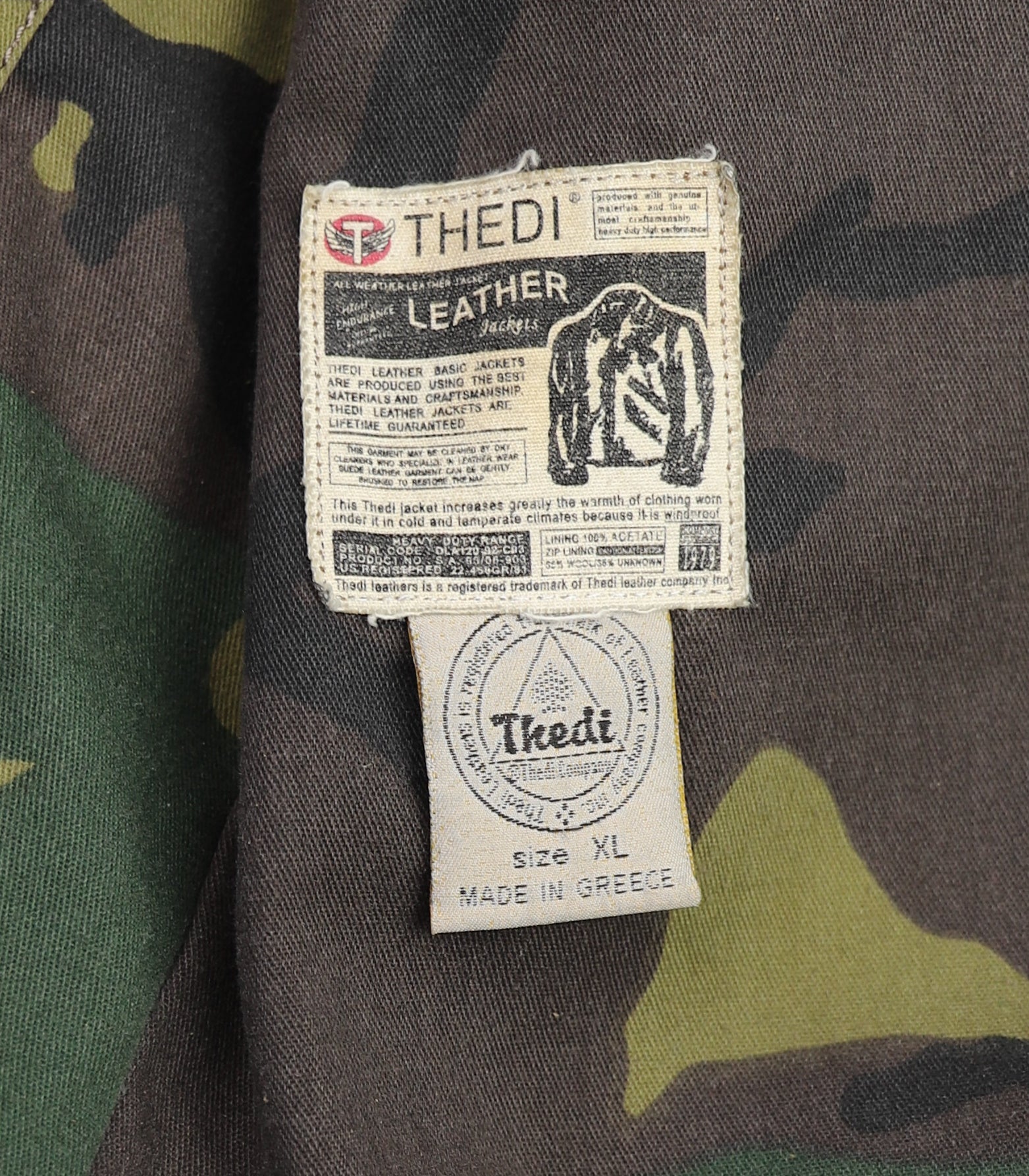 Thedi Phenix Cafe Racer Jacket, size XL, Black Teacore Bruciato Horsehide