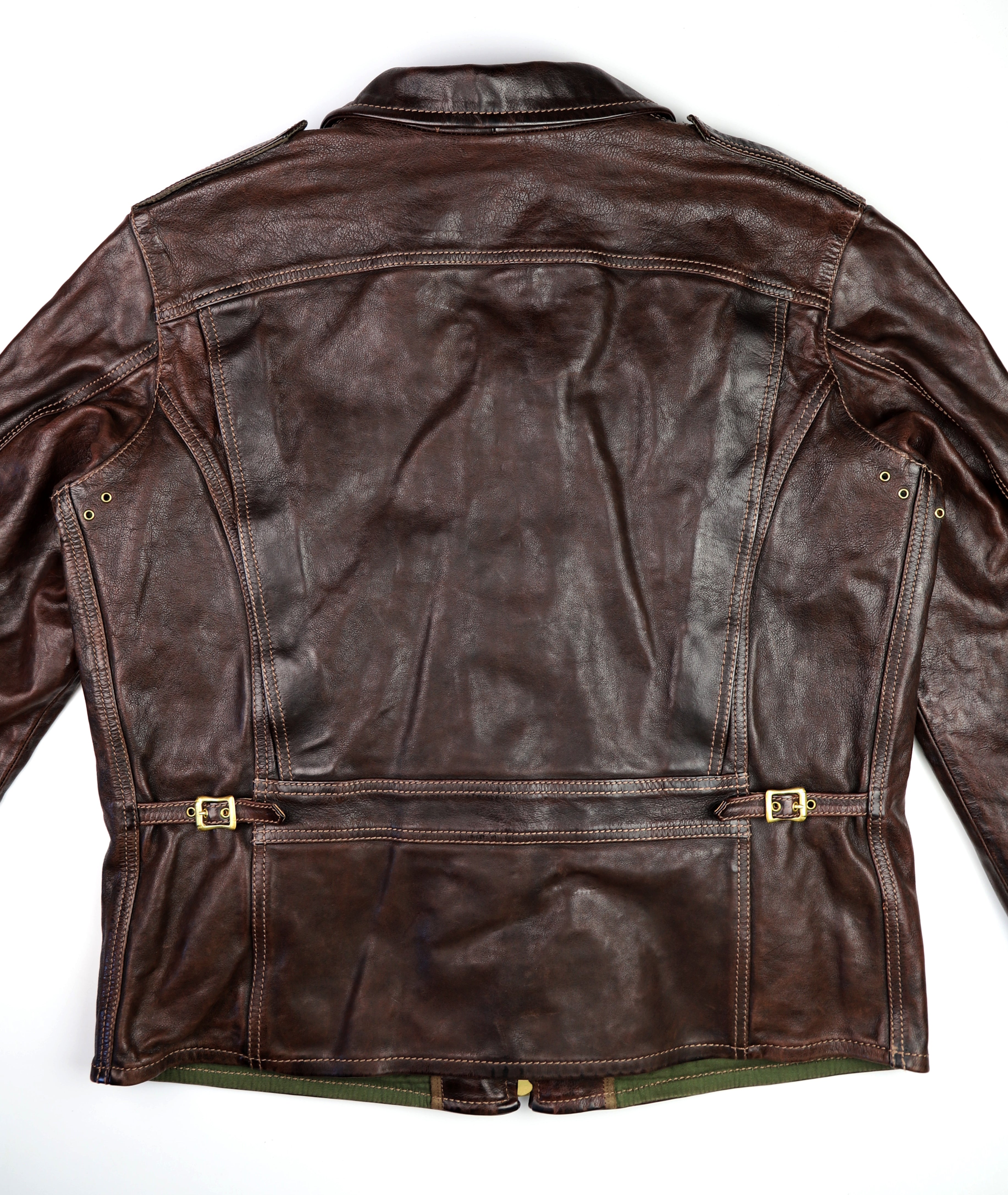 Thedi Atlas Deluxe Half Belt, size XXL, Hand Dyed Cocoa Buffalo
