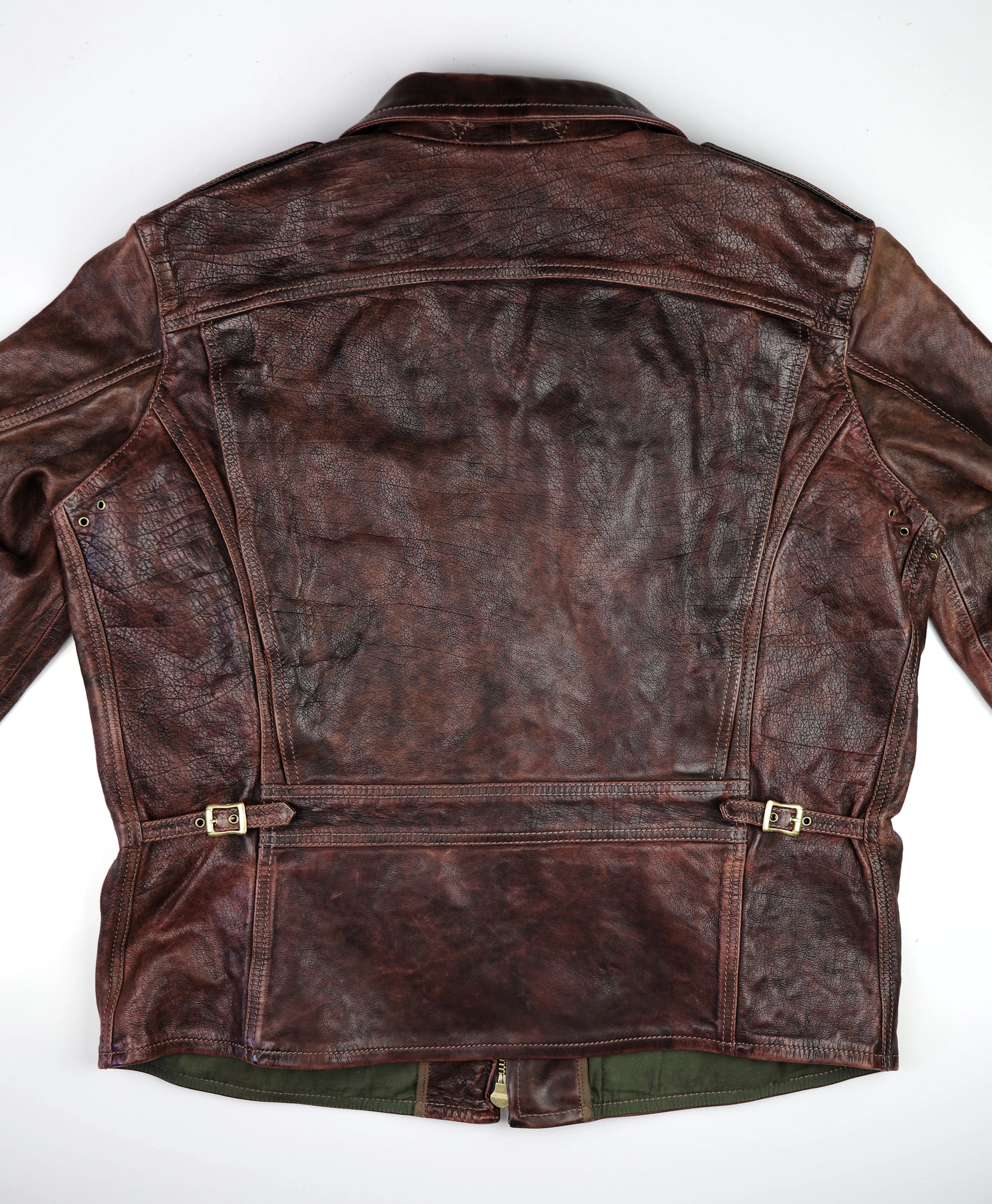 Thedi Atlas Deluxe Half Belt, size 3XL, Hand Dyed Cocoa Toscano
