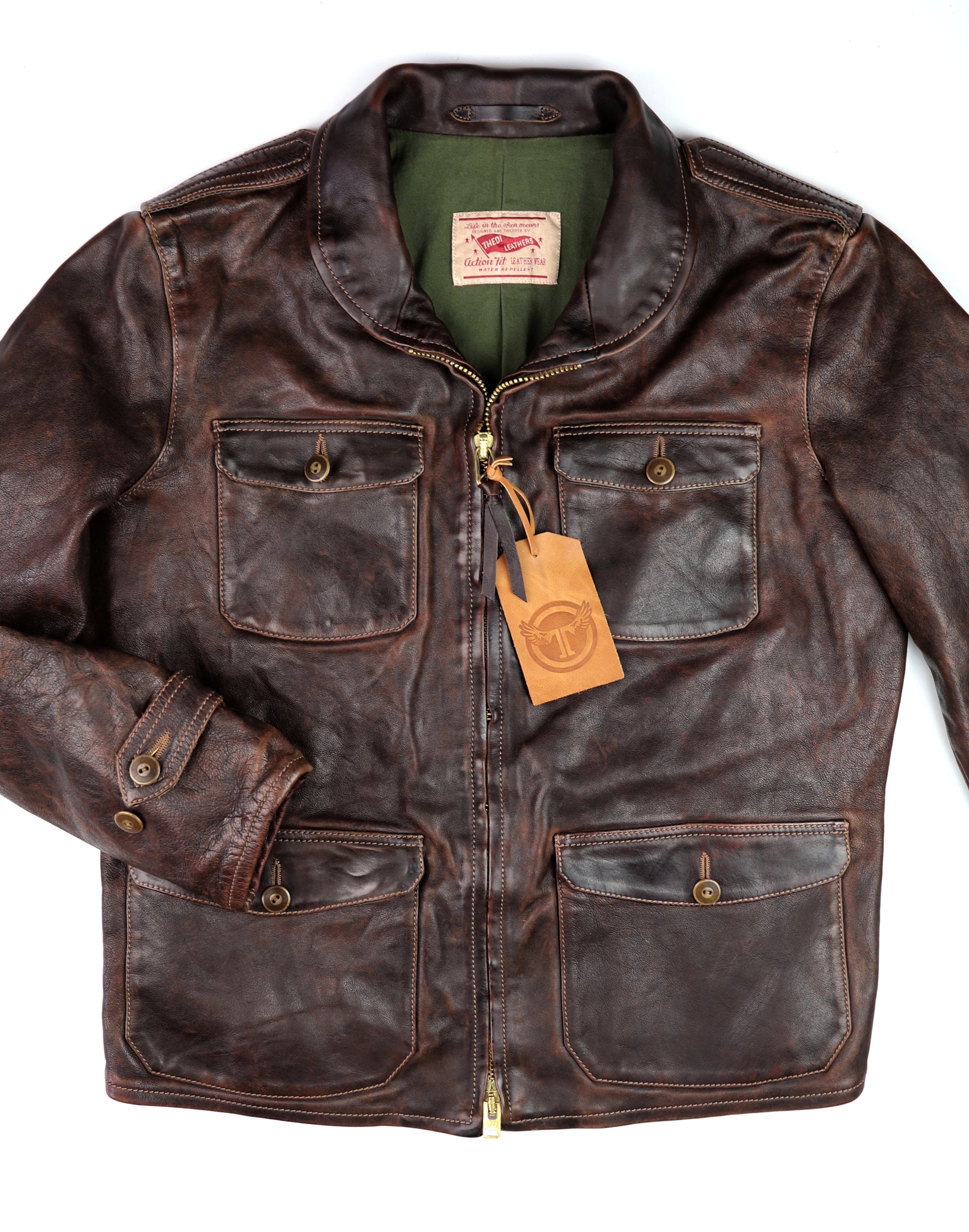 Thedi Atlas Deluxe Half Belt, size XL, Hand Dyed Cocoa Toscano