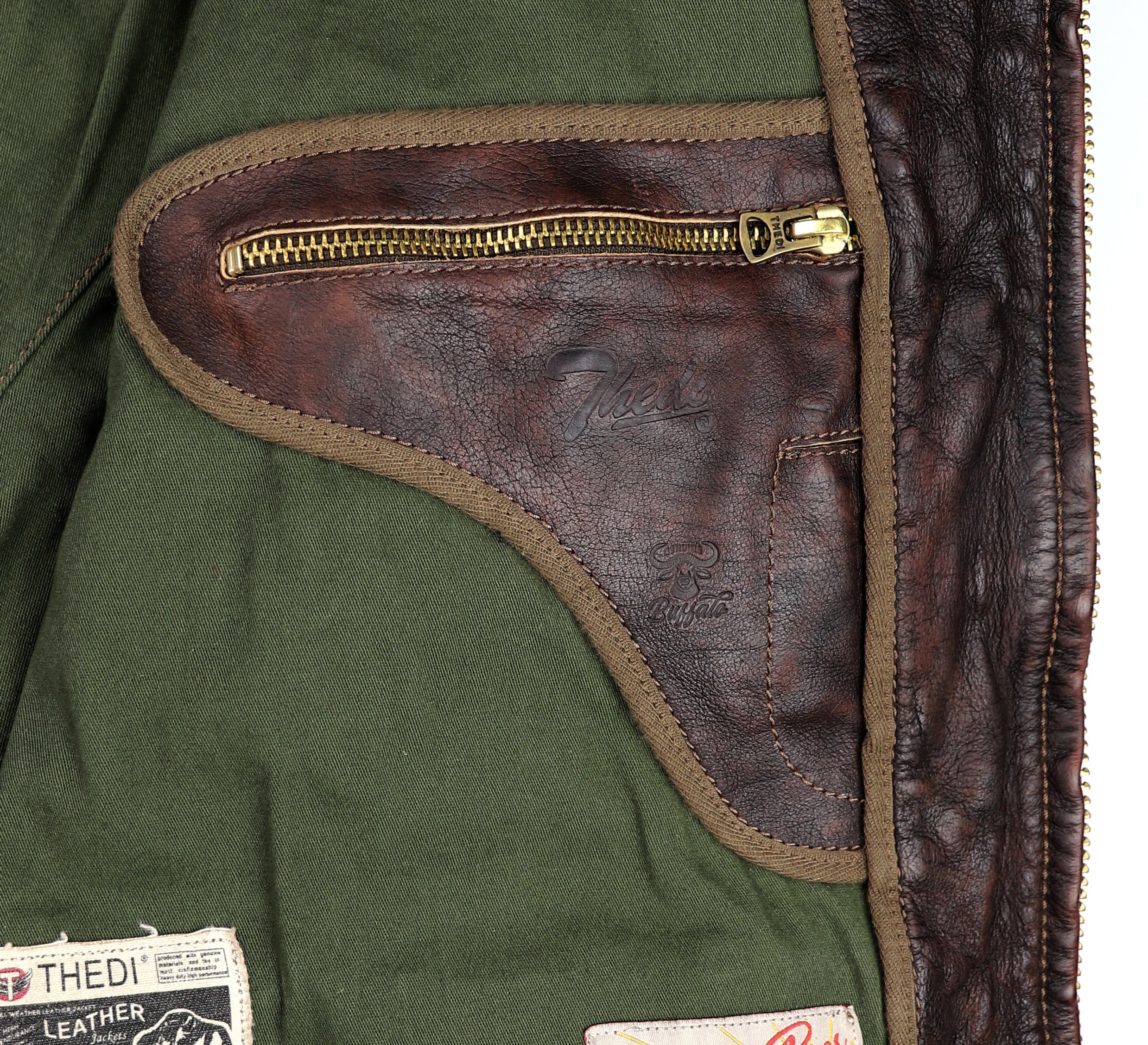 Thedi Atlas Deluxe Half Belt, size XL, Hand Dyed Cocoa Toscano