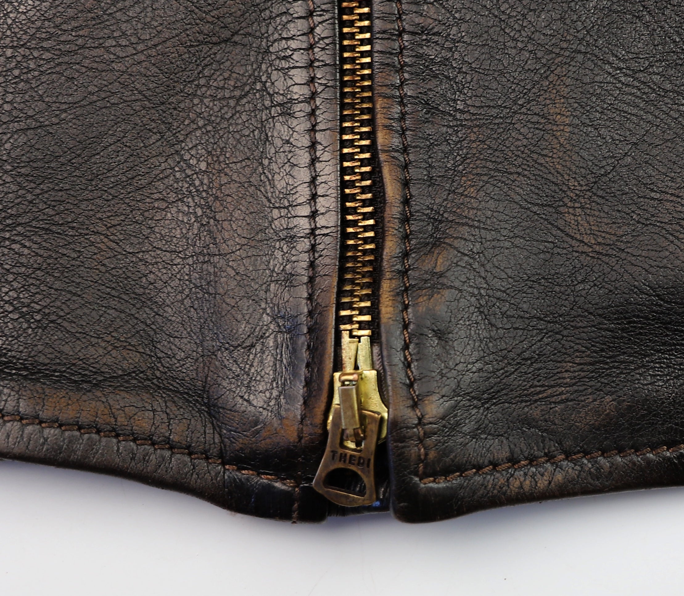 Thedi Evander Crosszip Half Belt, size 4XL, Chestnut Bruciato Horsehide