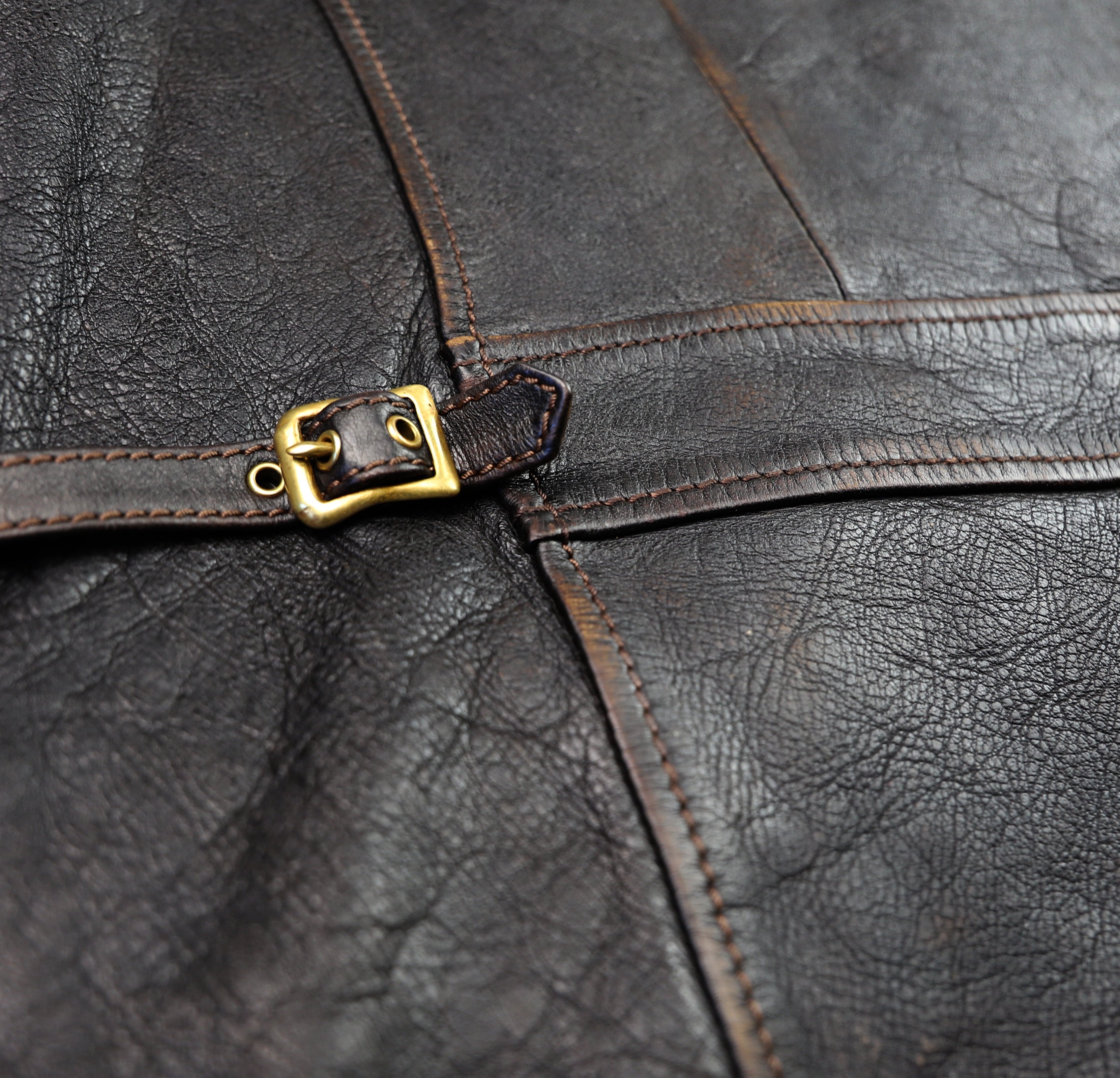 Thedi Evander Crosszip Half Belt, size 4XL, Antique Chestnut Bruciato Horsehide