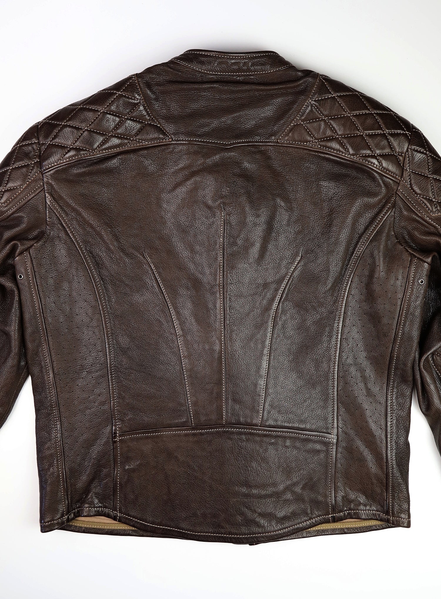 Thedi Maximos Cafe Racer, size Large, Brown Calabria Goatskin