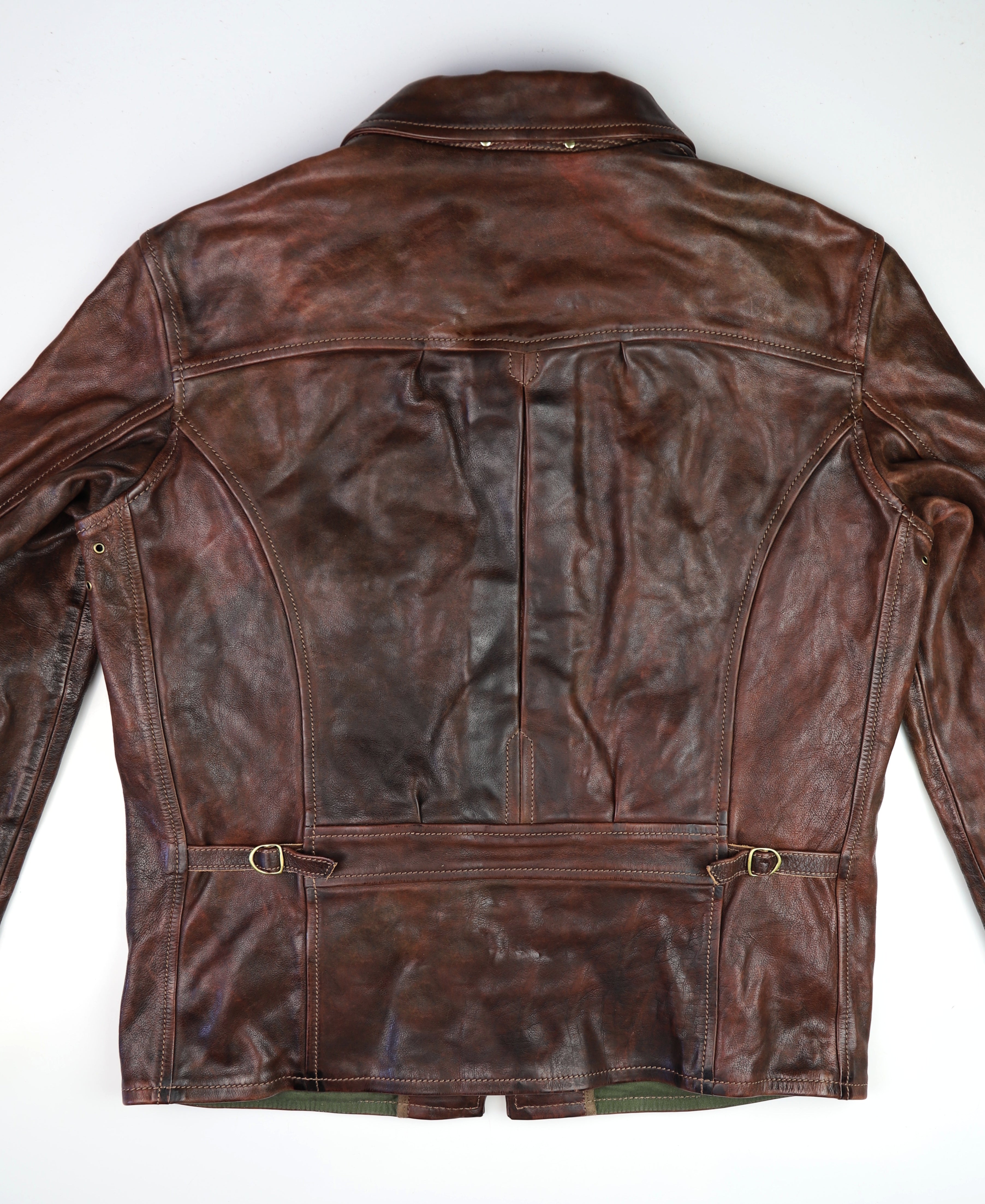 Thedi Memphis Half Belt, size XL, Hand Dyed Cocoa Toscano