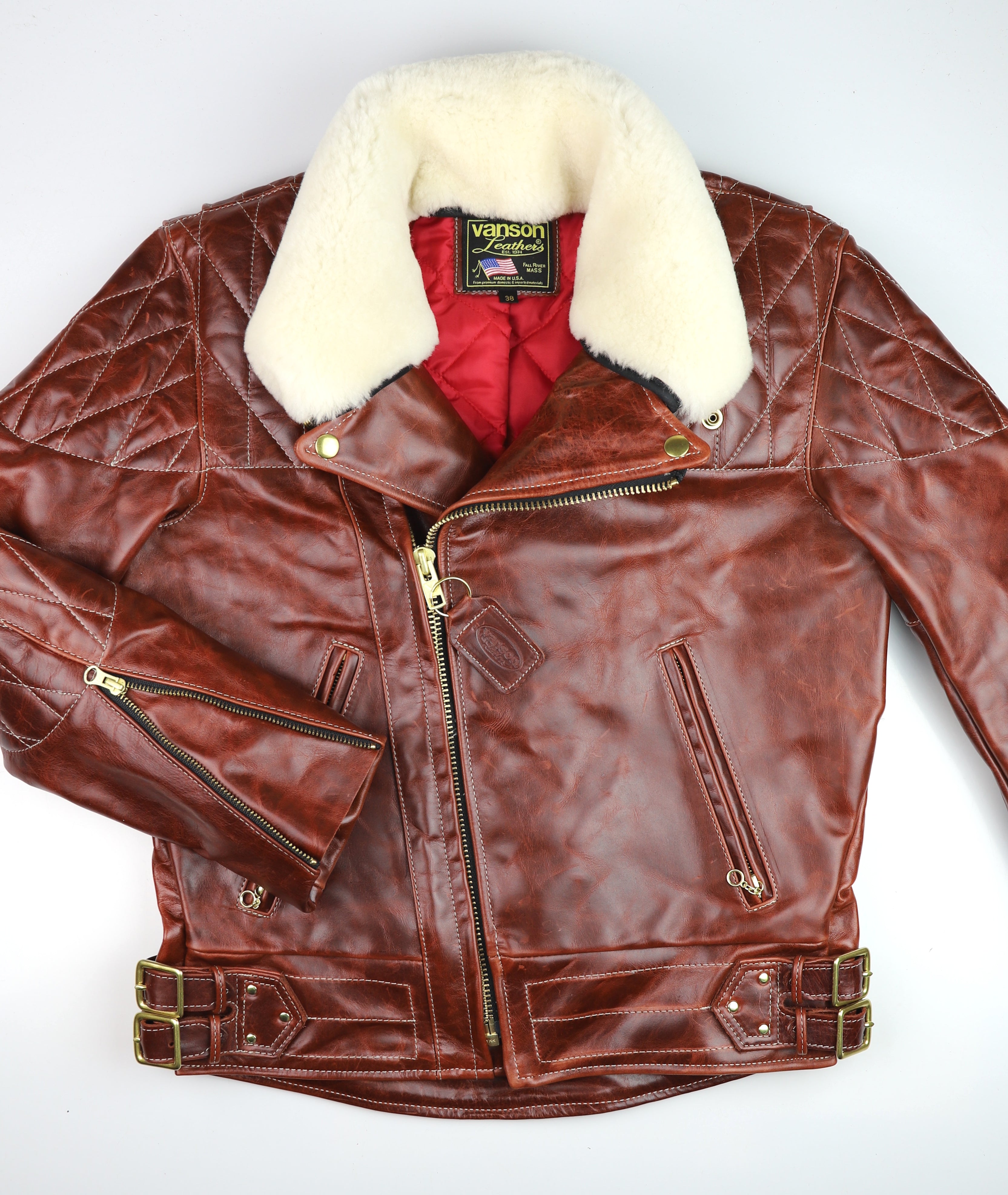 Vanson Chopper Jacket, size 38, Redwood Bainbridge