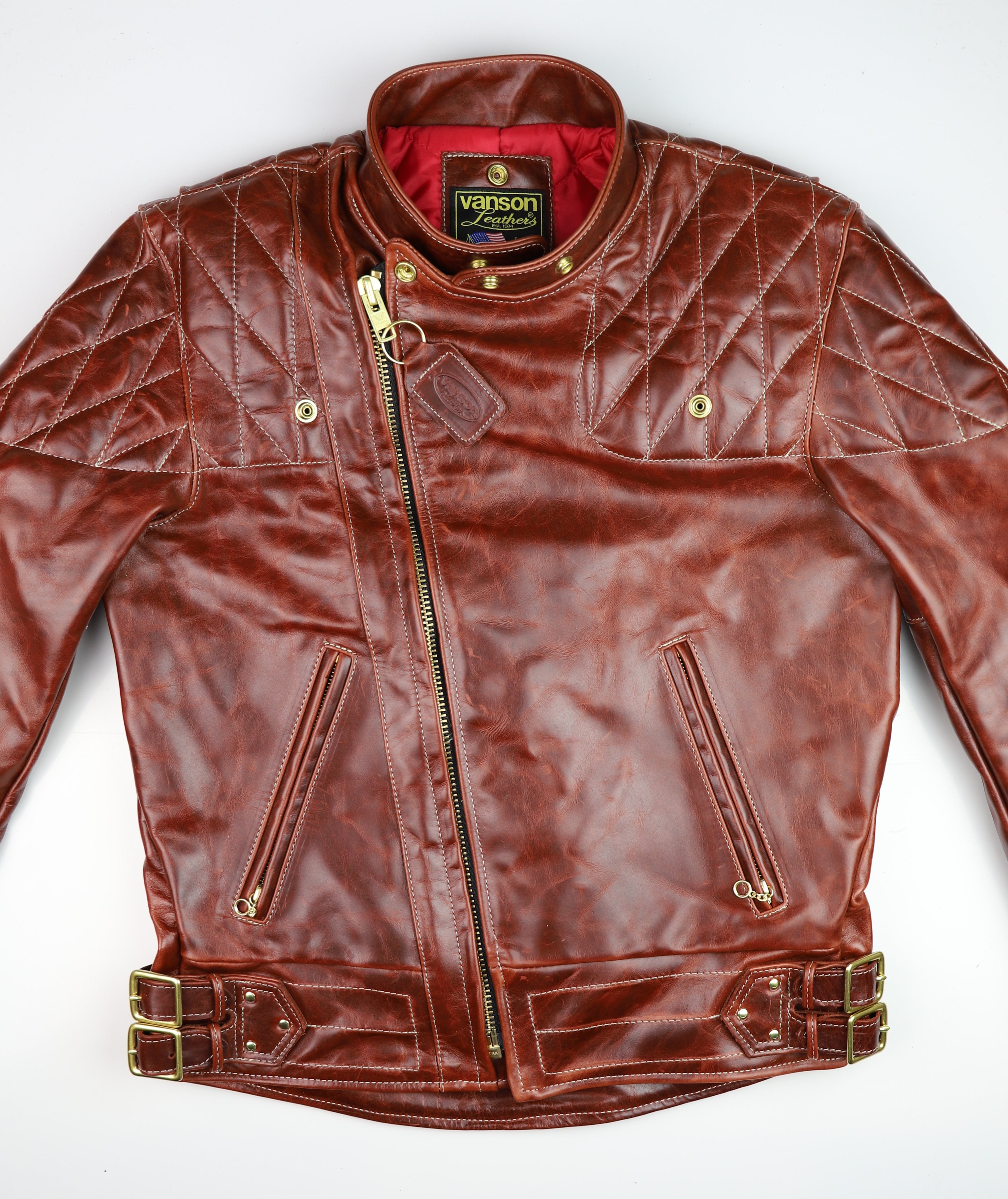 Vanson Chopper Jacket, size 38, Redwood Bainbridge
