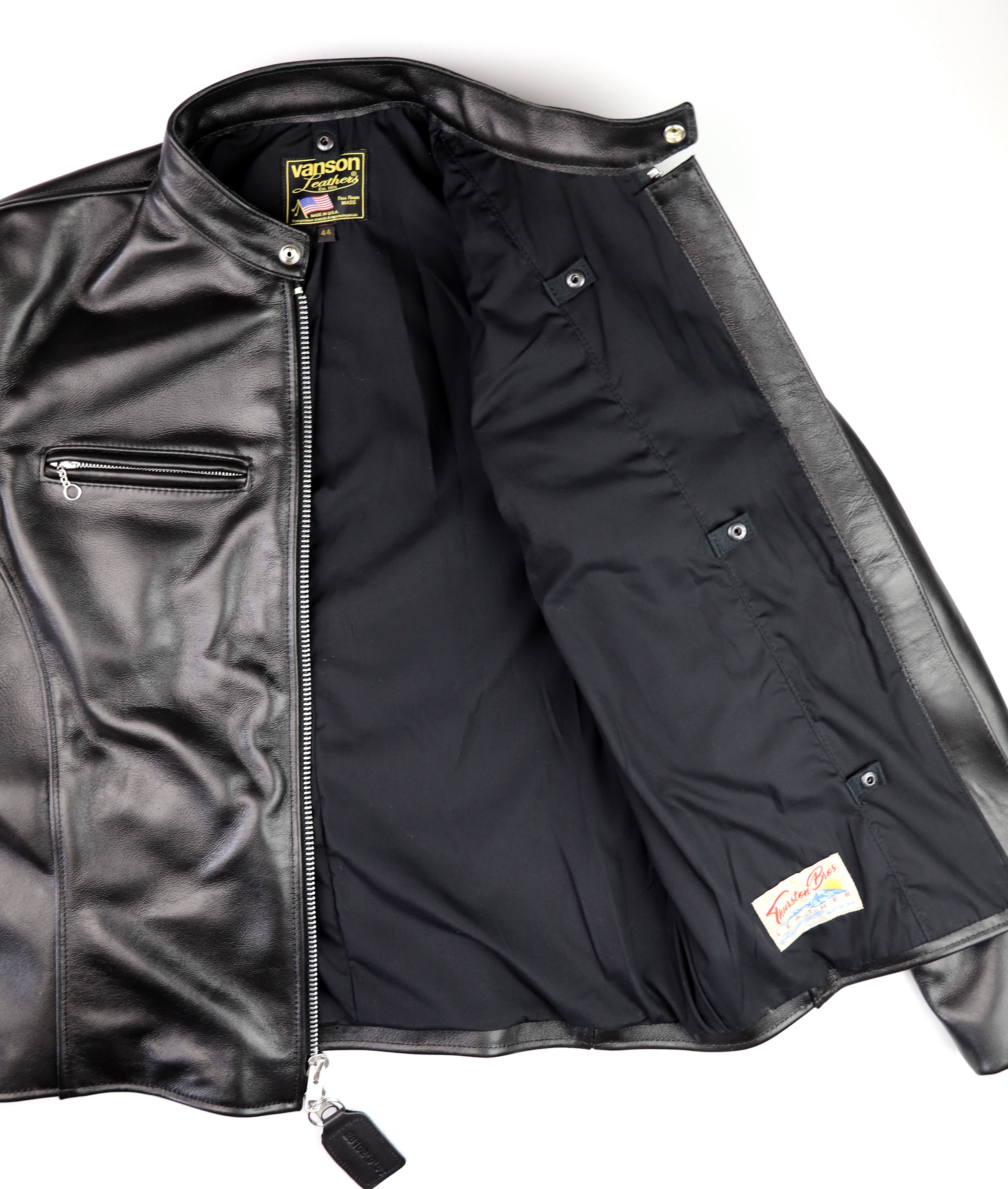Vanson Comet PLU-3, Black Comp. Weight Cowhide, size 44