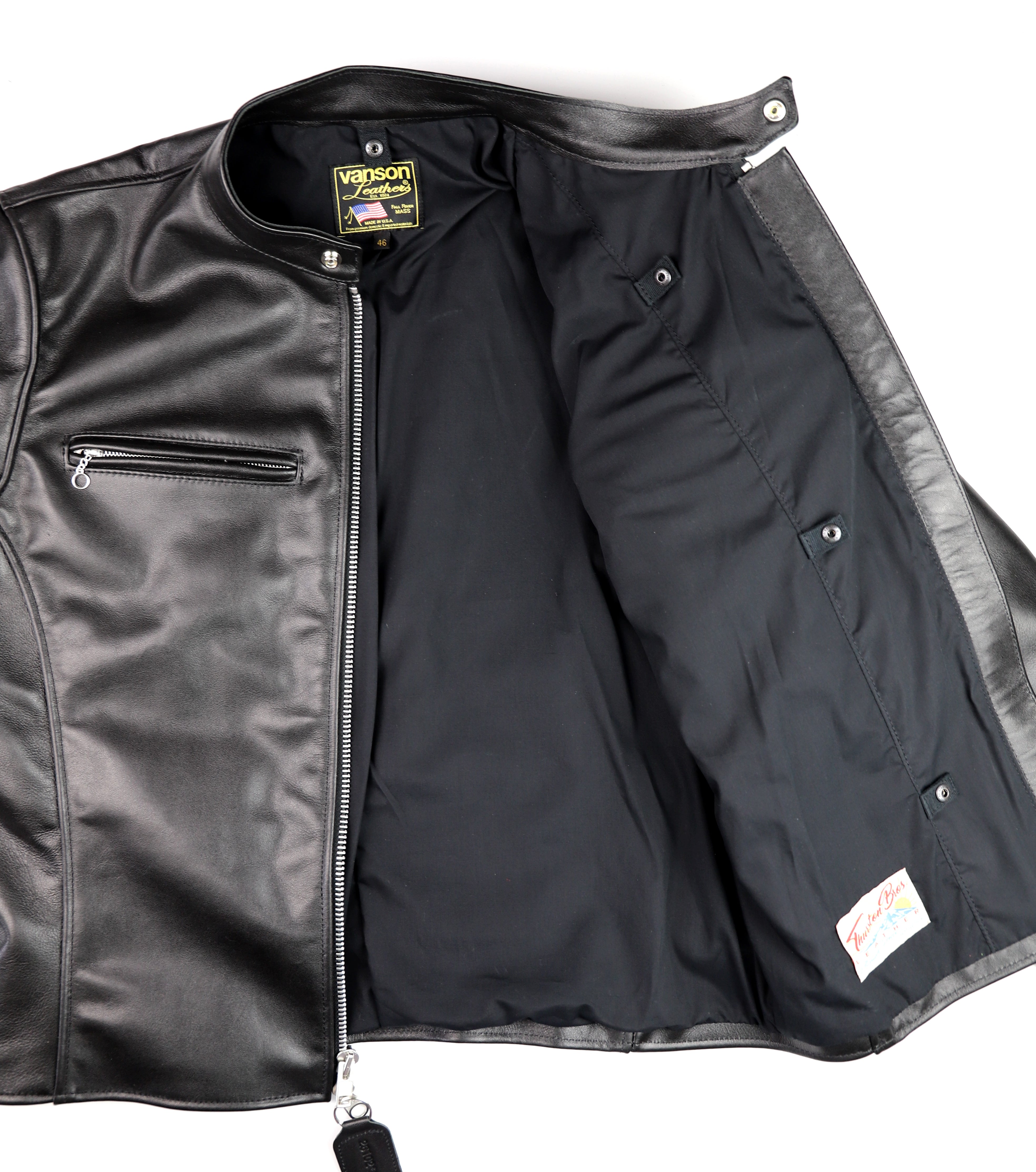 Vanson Comet PLU-3, Black Comp. Weight Cowhide, size 46
