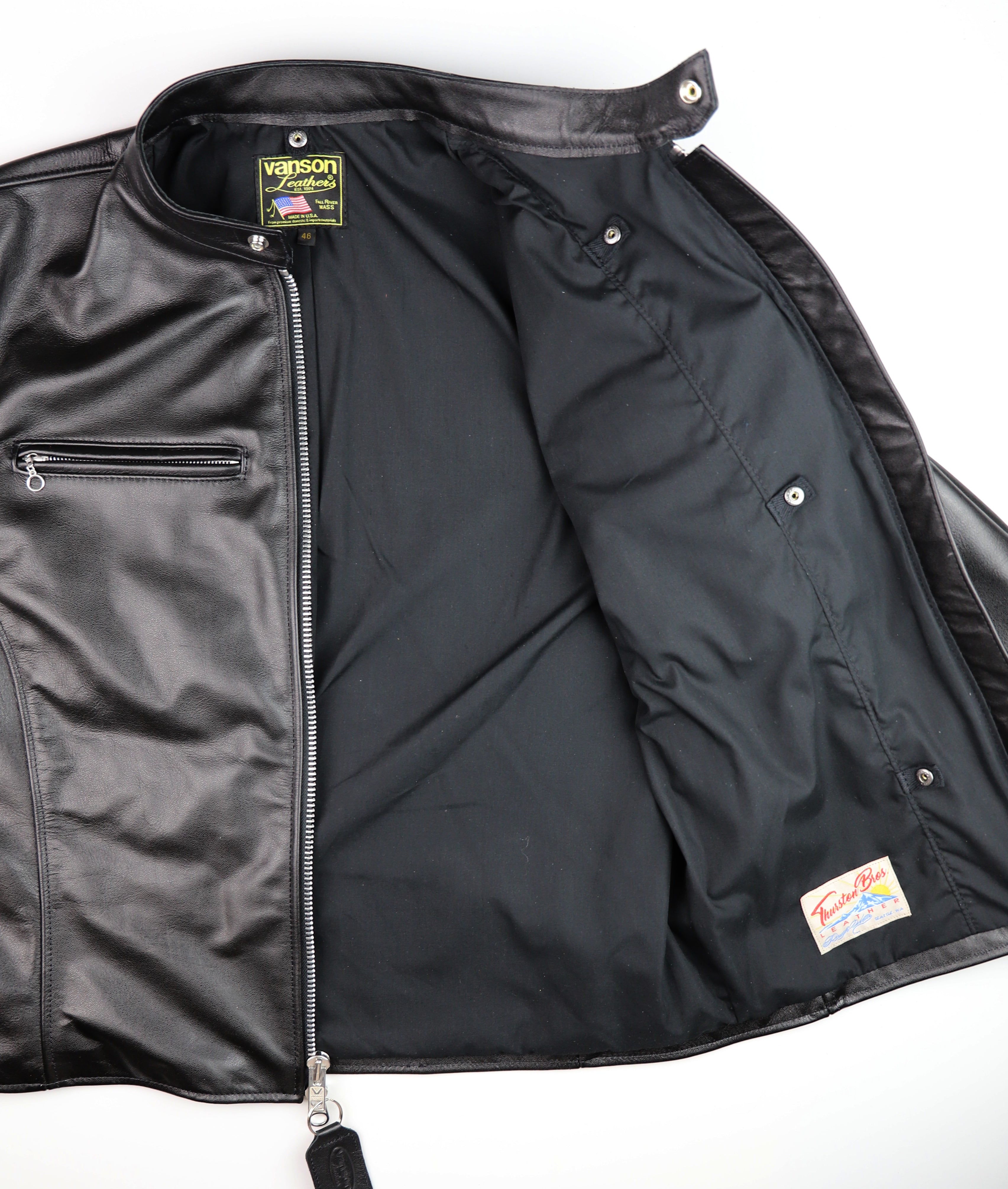 Vanson Comet PLU-3, Black Comp. Weight Cowhide, size 46