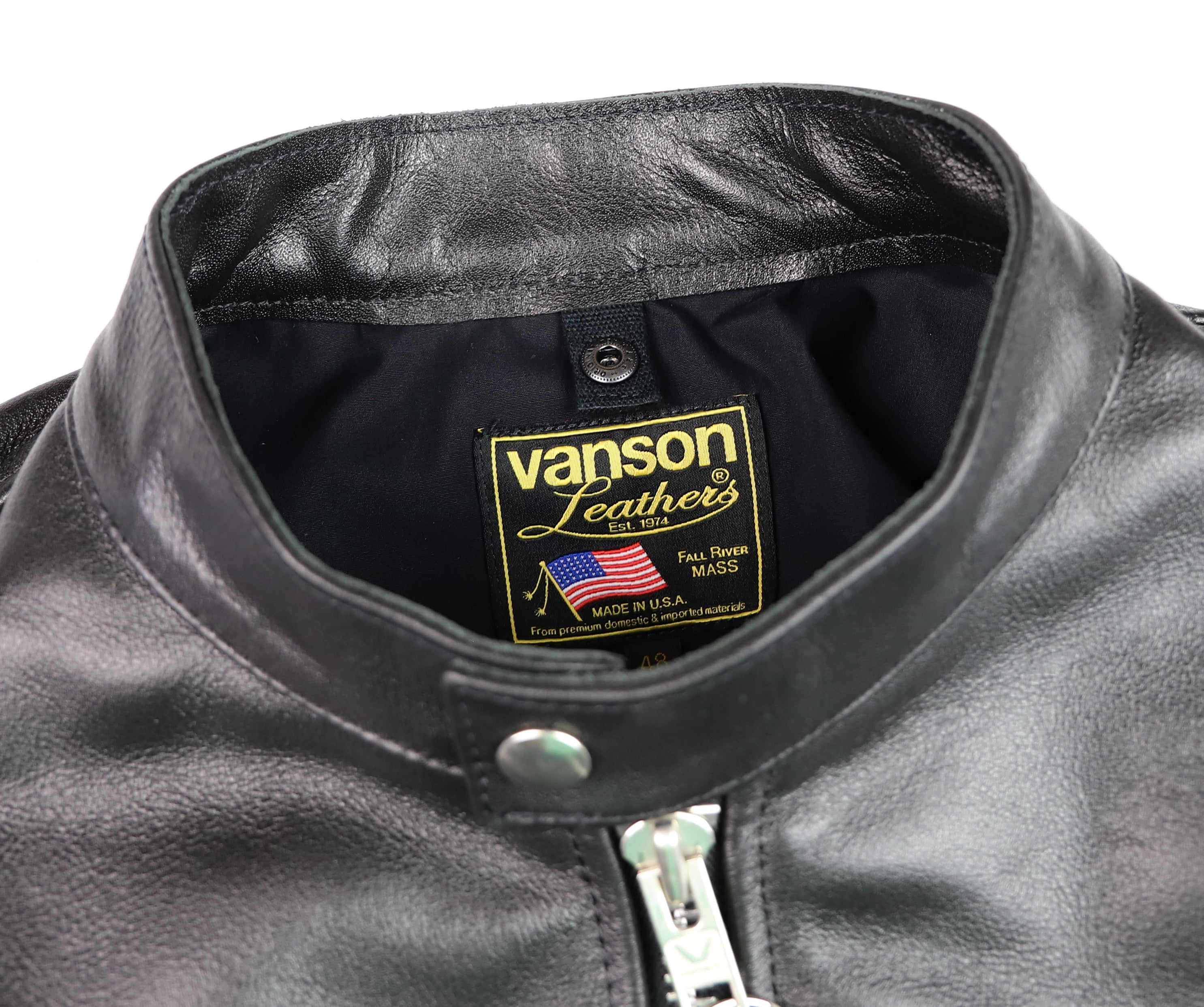 Vanson Comet PLU-3, Black Comp. Weight Cowhide, size 48