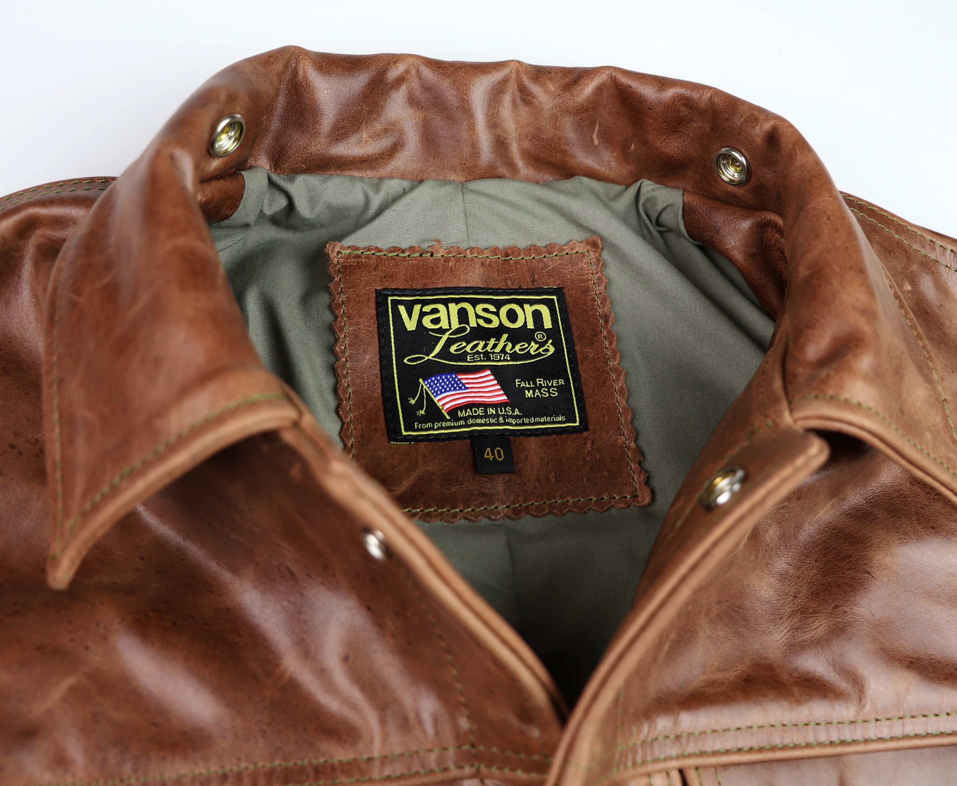 Vanson Maverick II, Whiskey Roma Cowhide, size 40