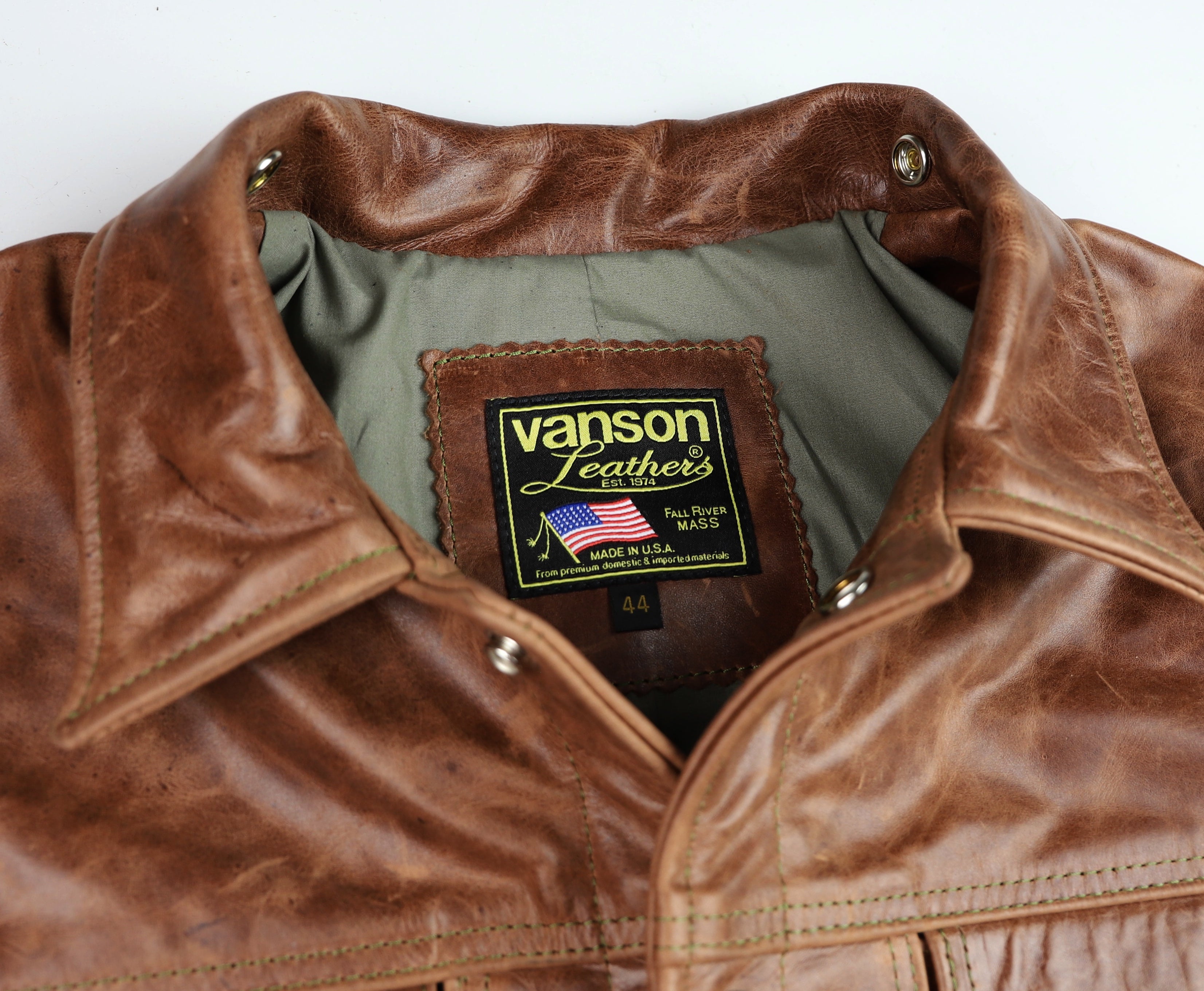 Vanson Maverick II, Whiskey Roma Cowhide, size 44