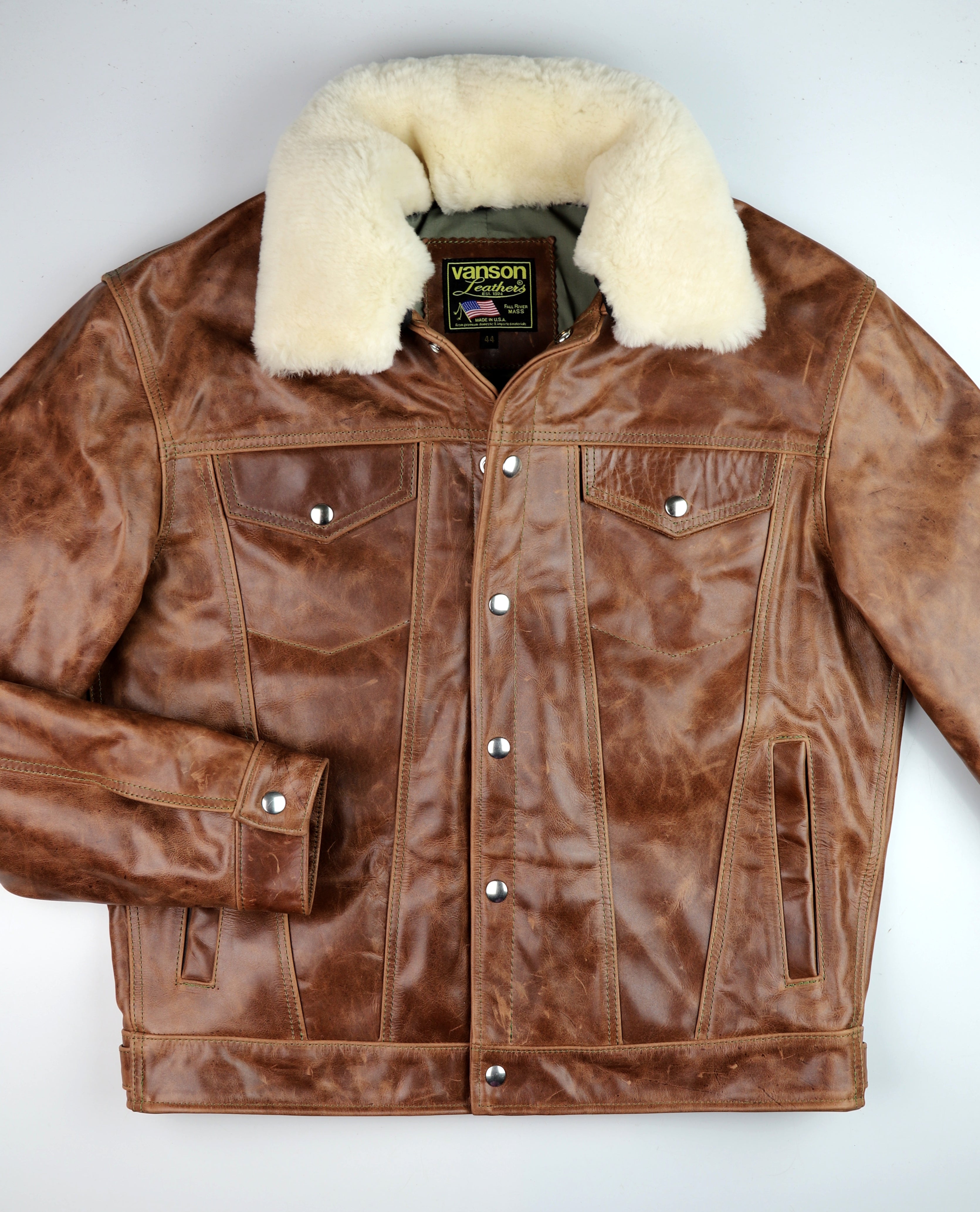 Vanson Maverick II, Whiskey Roma Cowhide, size 44