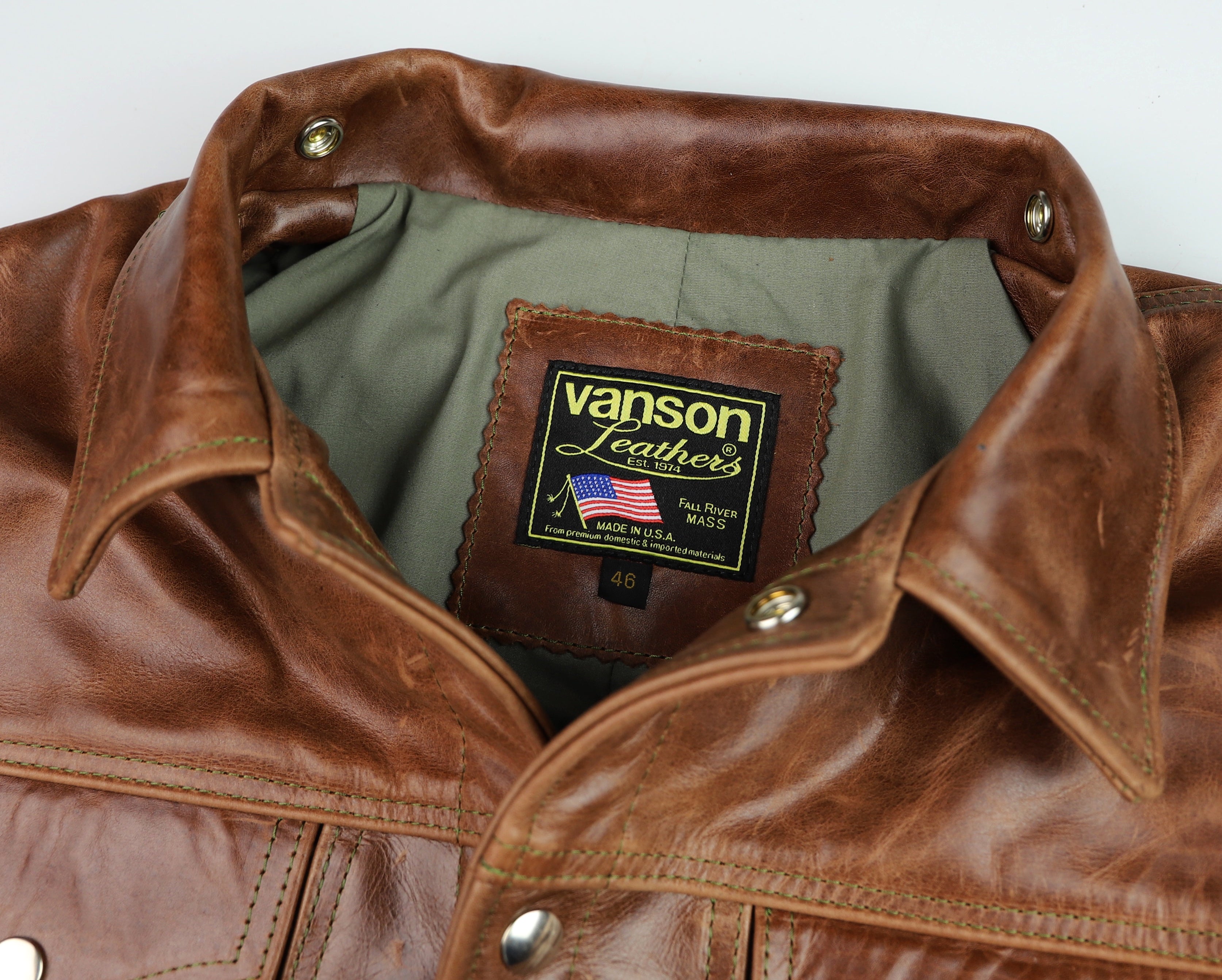 Vanson Maverick II, Whiskey Roma Cowhide, size 46