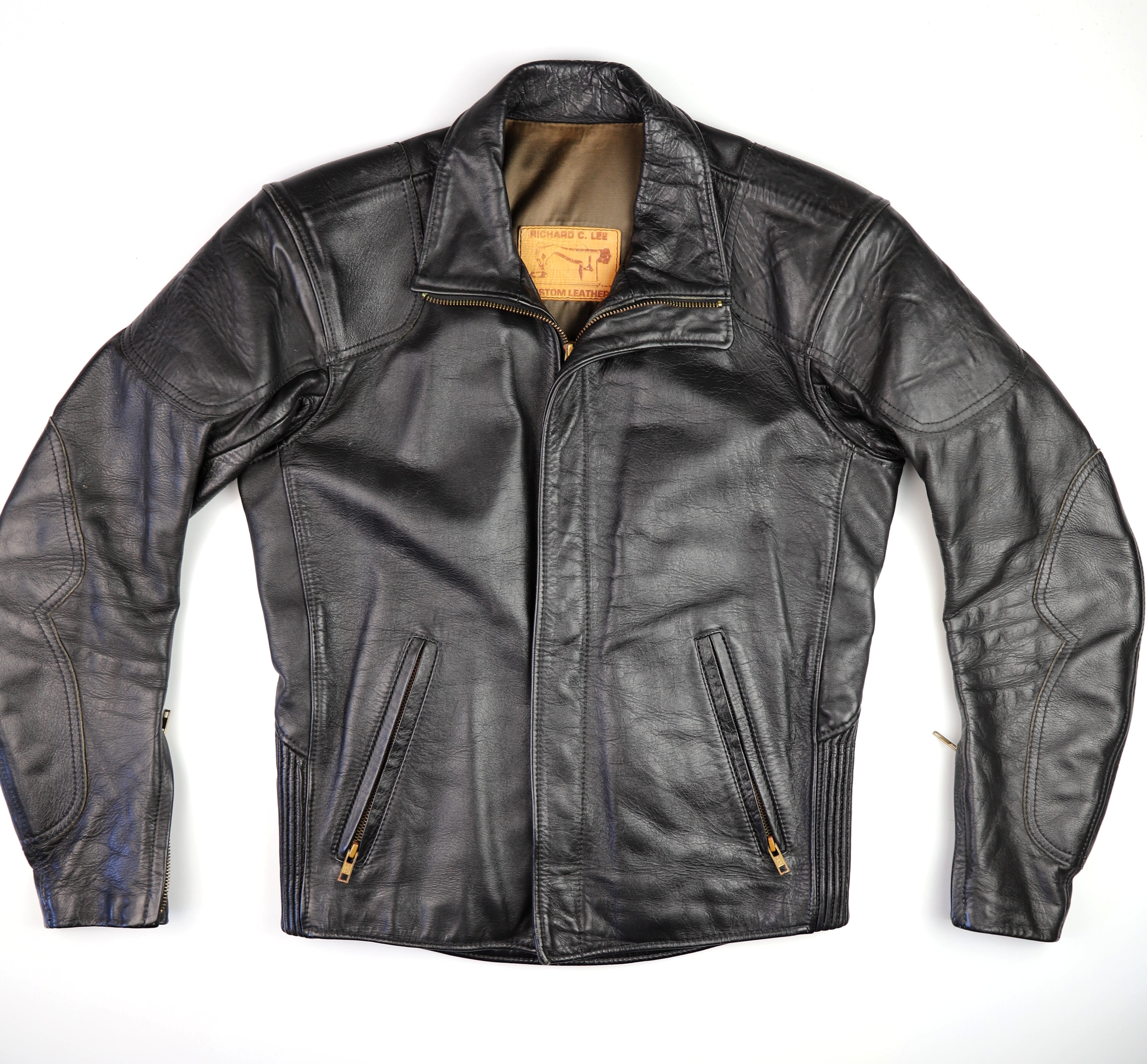 Vintage Cafe Racer Jacket, Black, size Medium