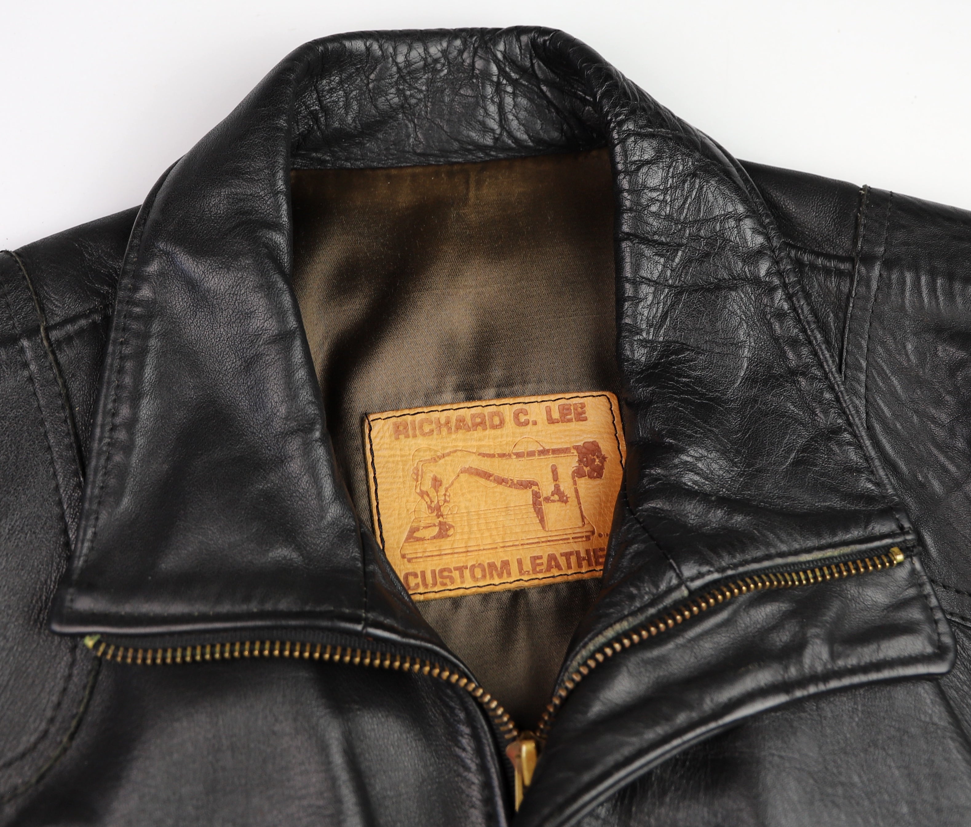 Vintage Cafe Racer Jacket, Black, size Medium