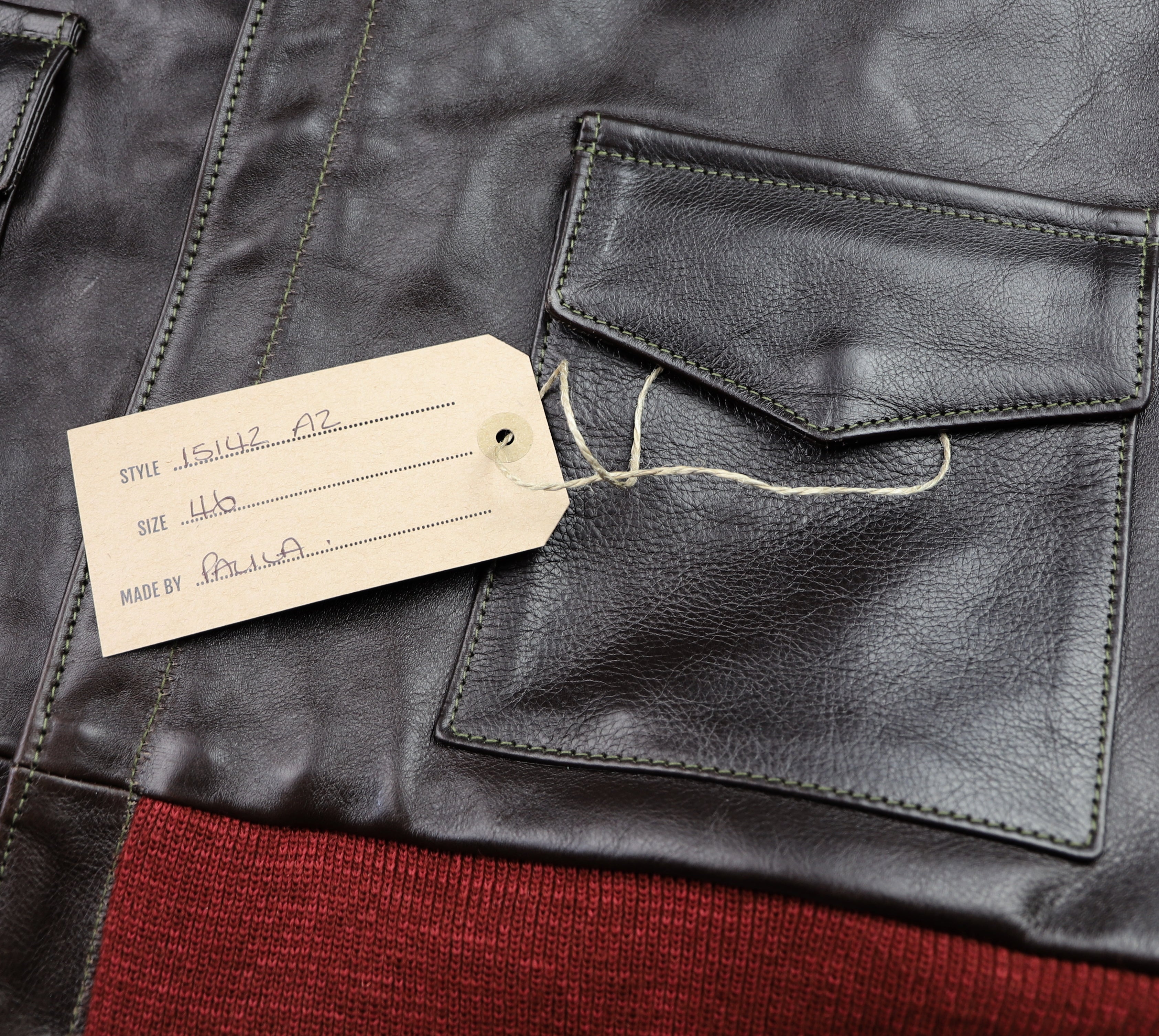 Aero A-2 Military Flight Jacket, size 46, Dark Seal Vicenza Horsehide