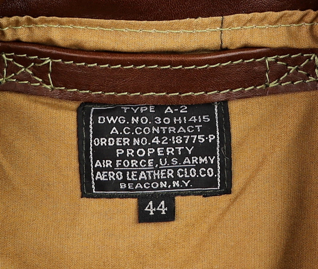 Aero A-2 Military Flight Jacket, size 44, Russet Vicenza Horsehide