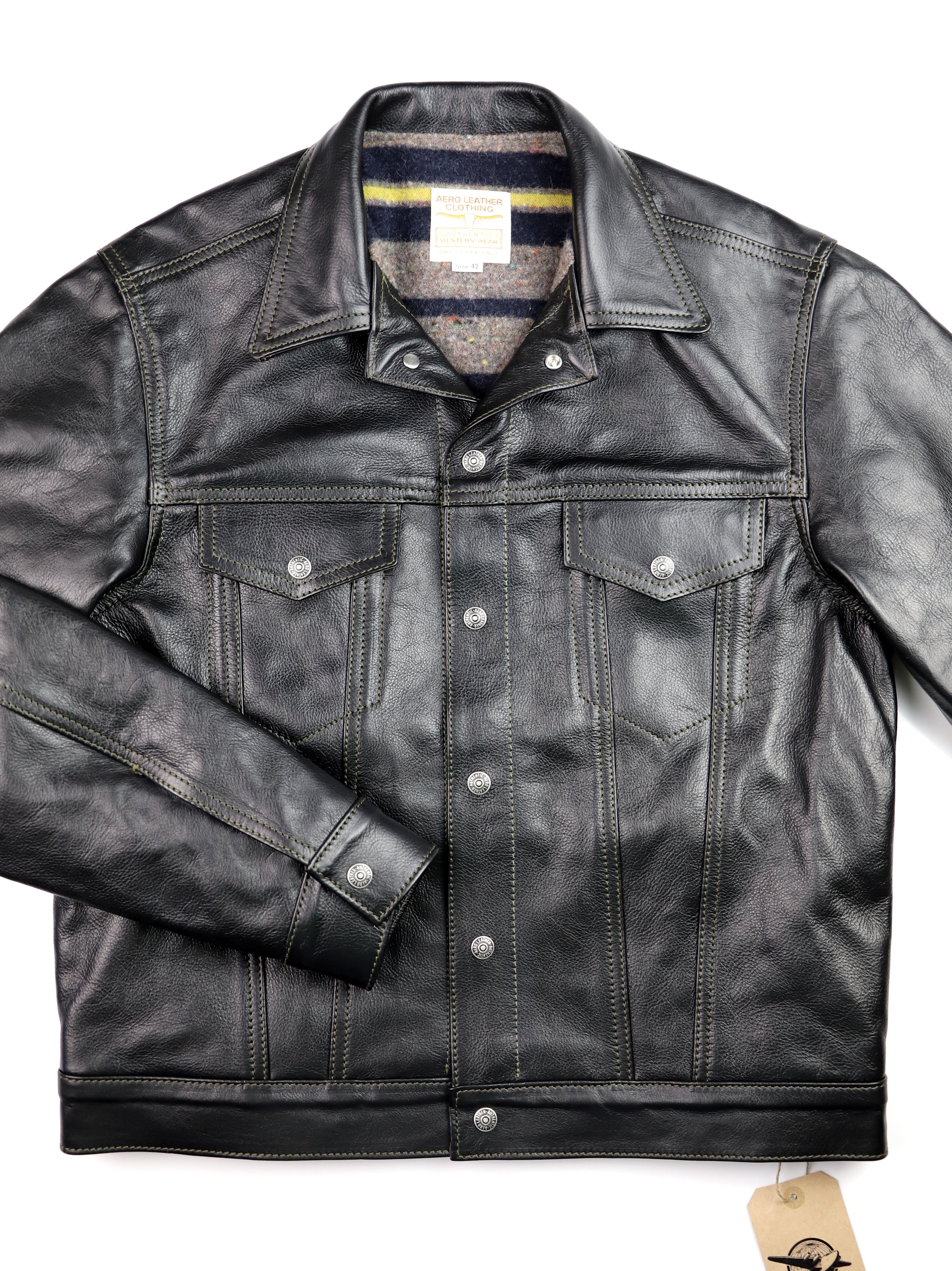 Aero 557XX Type 3 Jean Jacket, size 42, Blackened Brown Vicenza Horsehide