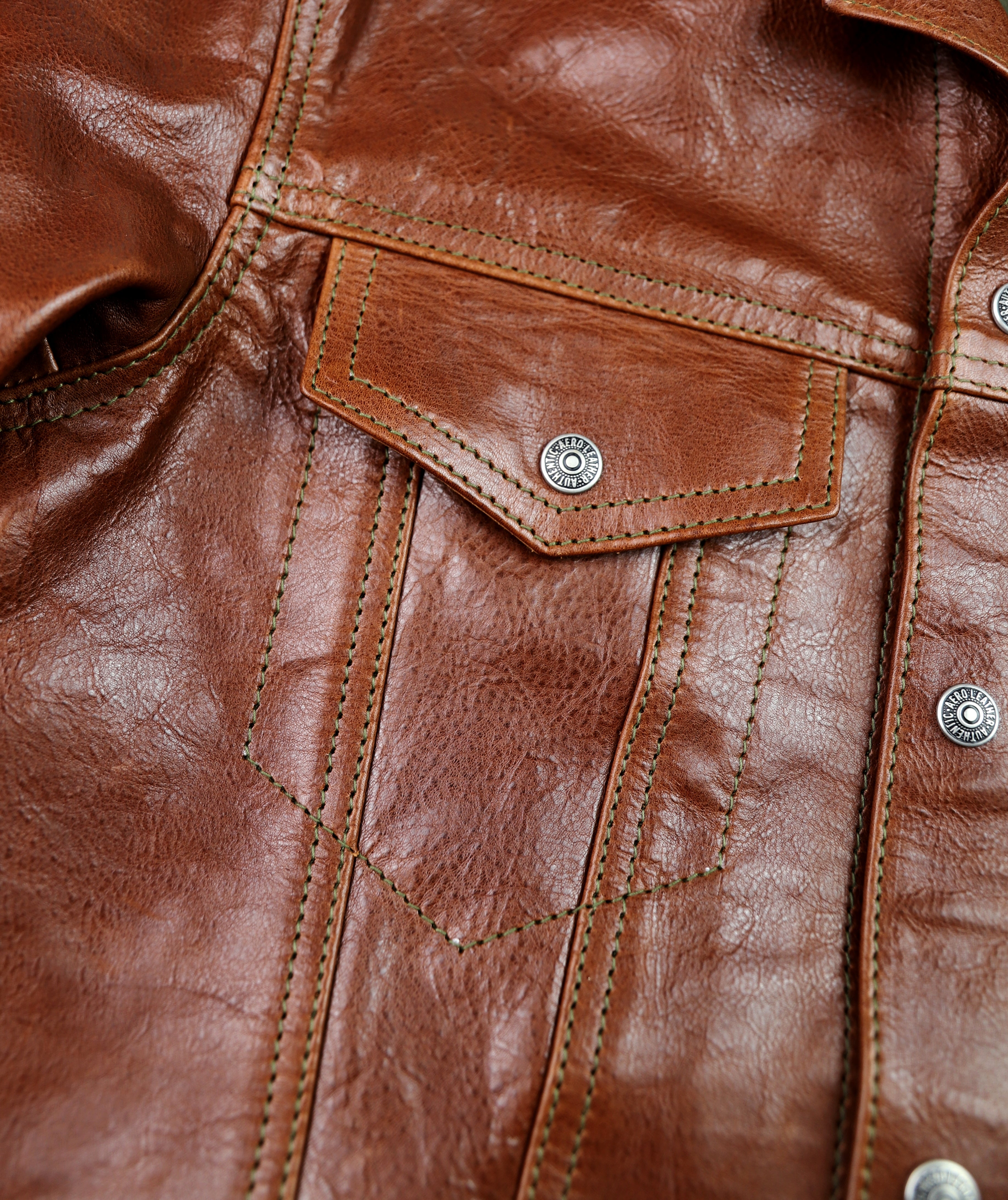 Aero 557XX Type 3 Jean Jacket, size 38, Russet Badalassi Cowhide