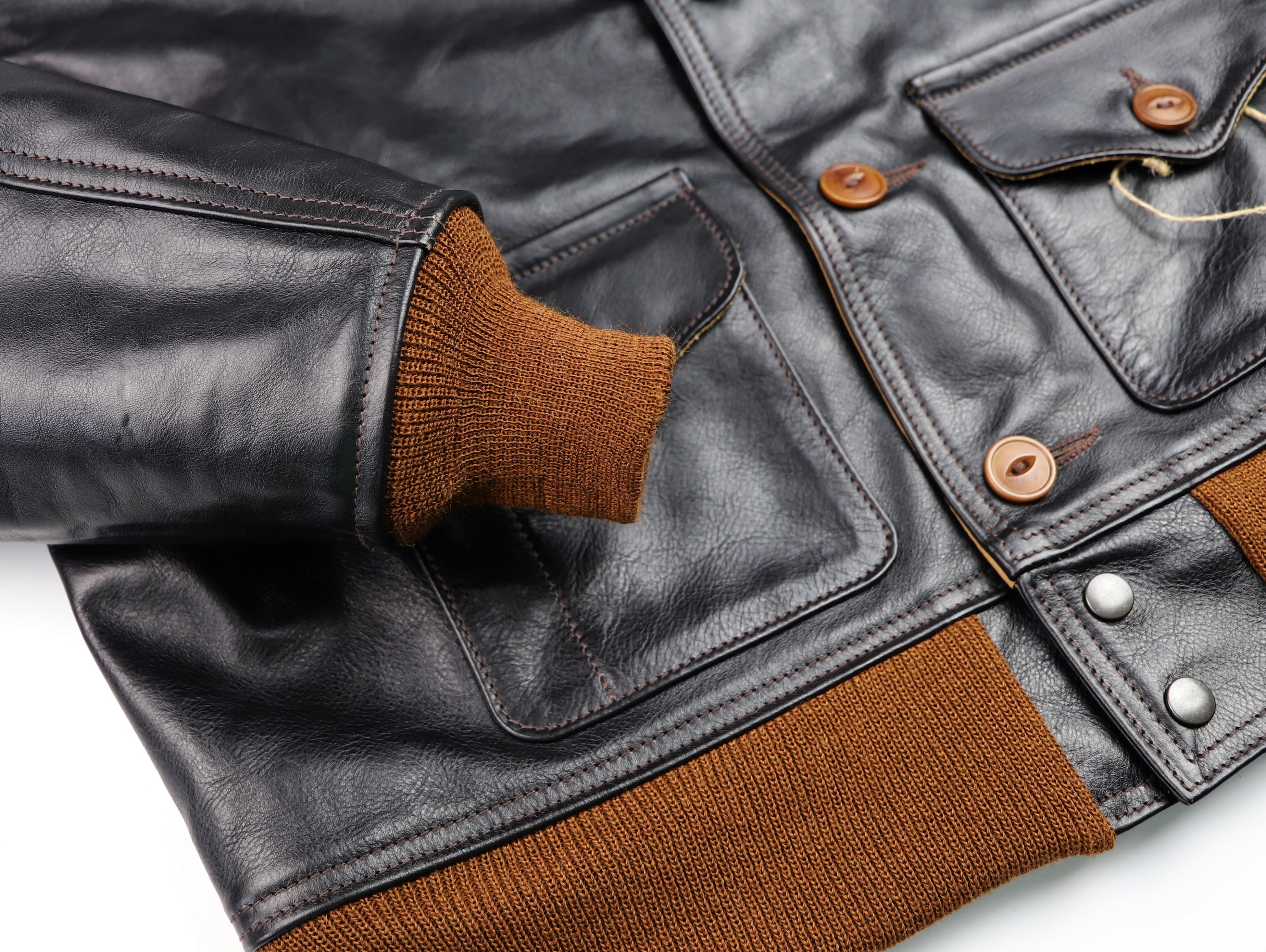 Aero A-1 Military Flight Jacket, size 42, Blackened Brown Vicenza Horsehide