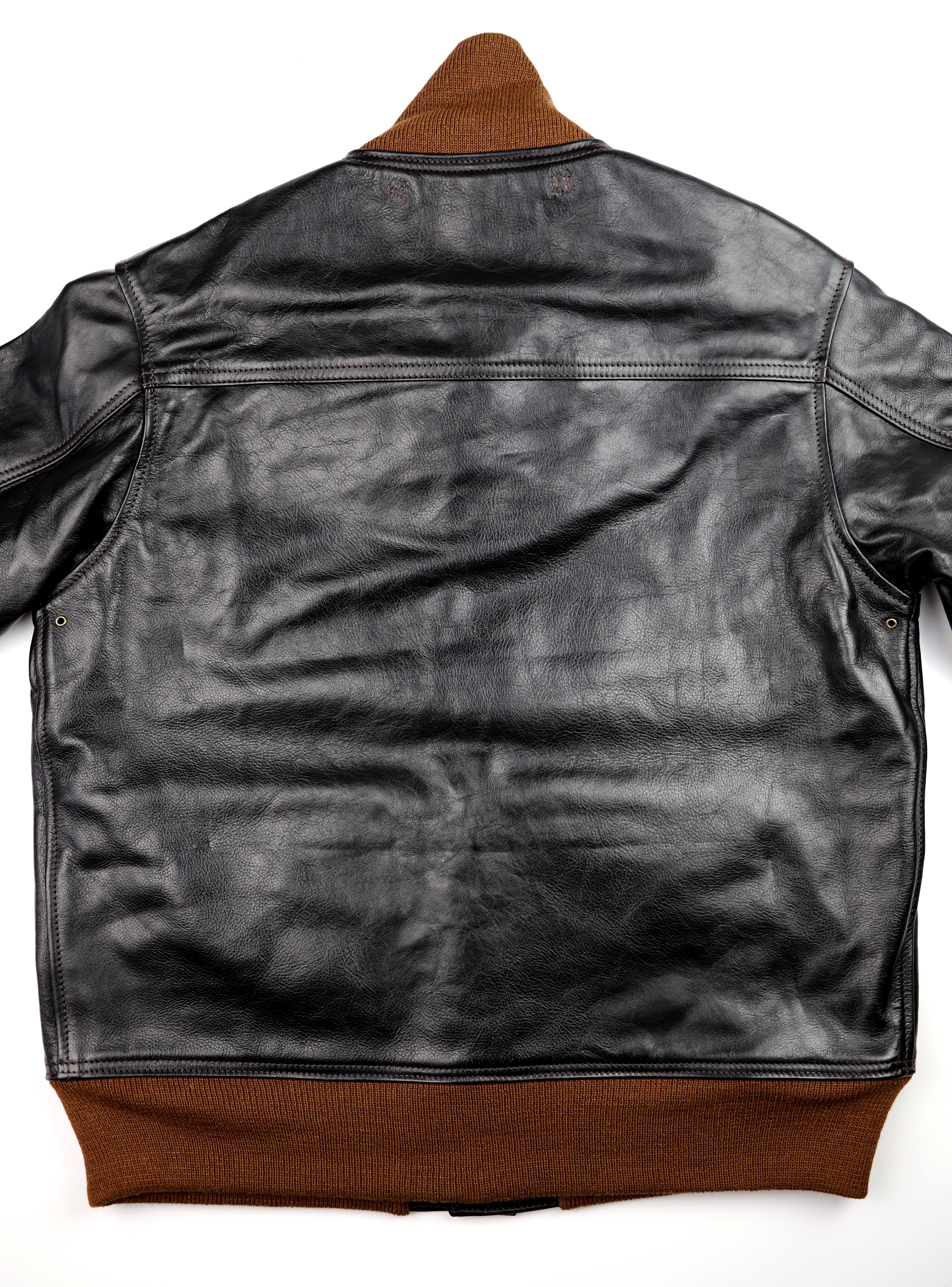 Aero A-1 Military Flight Jacket, size 44, Blackened Brown Vicenza Horsehide