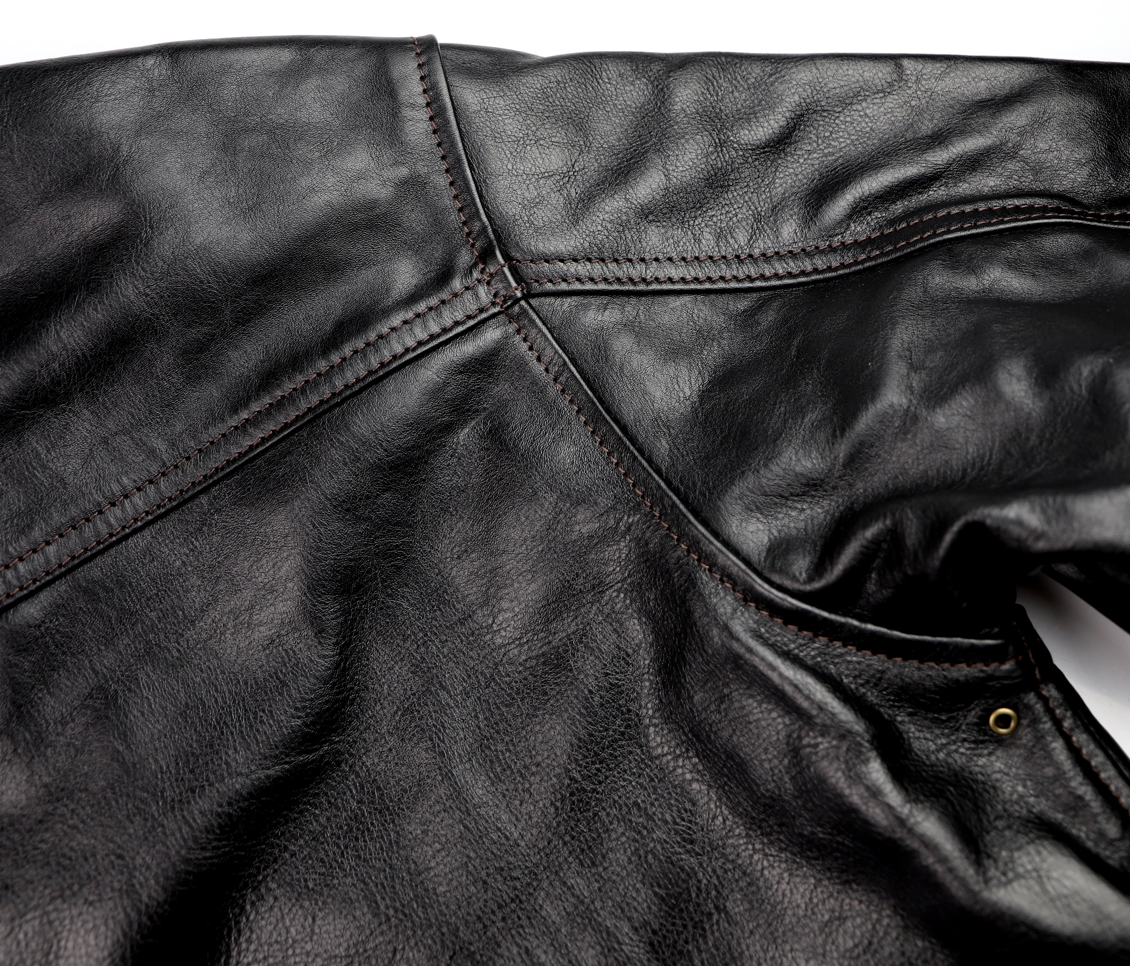 Aero A-1 Military Flight Jacket, size 44, Blackened Brown Vicenza Horsehide