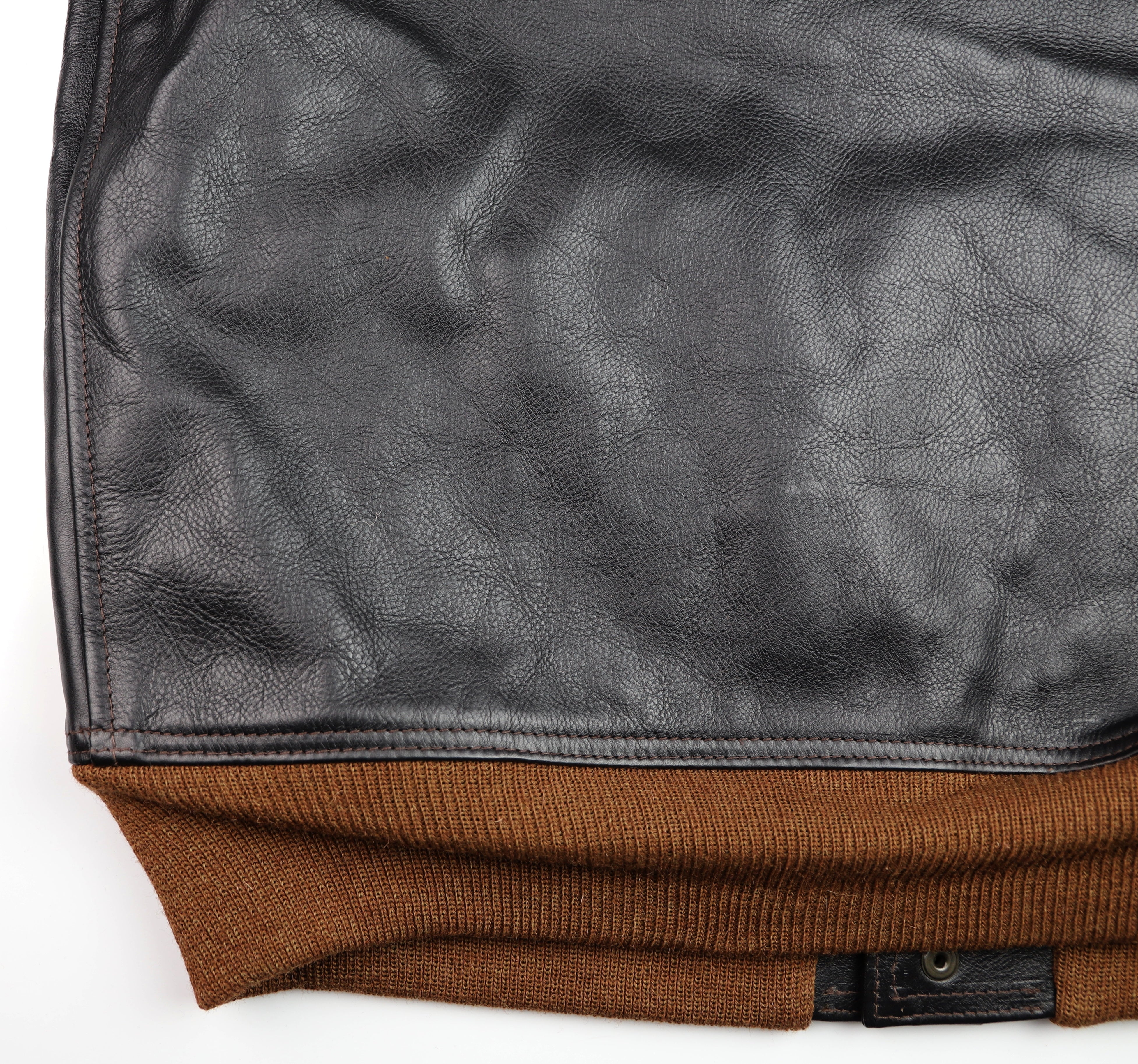 Aero A-1 Military Flight Jacket, size 46, Blackened Brown Vicenza Horsehide