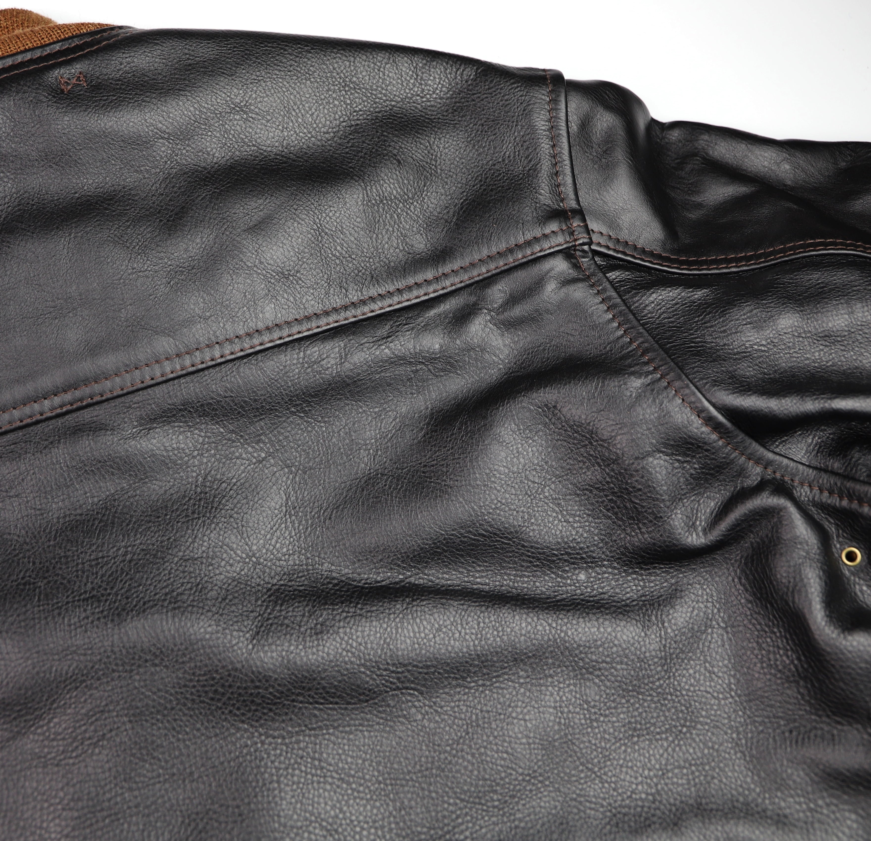 Aero A-1 Military Flight Jacket, size 46, Blackened Brown Vicenza Horsehide