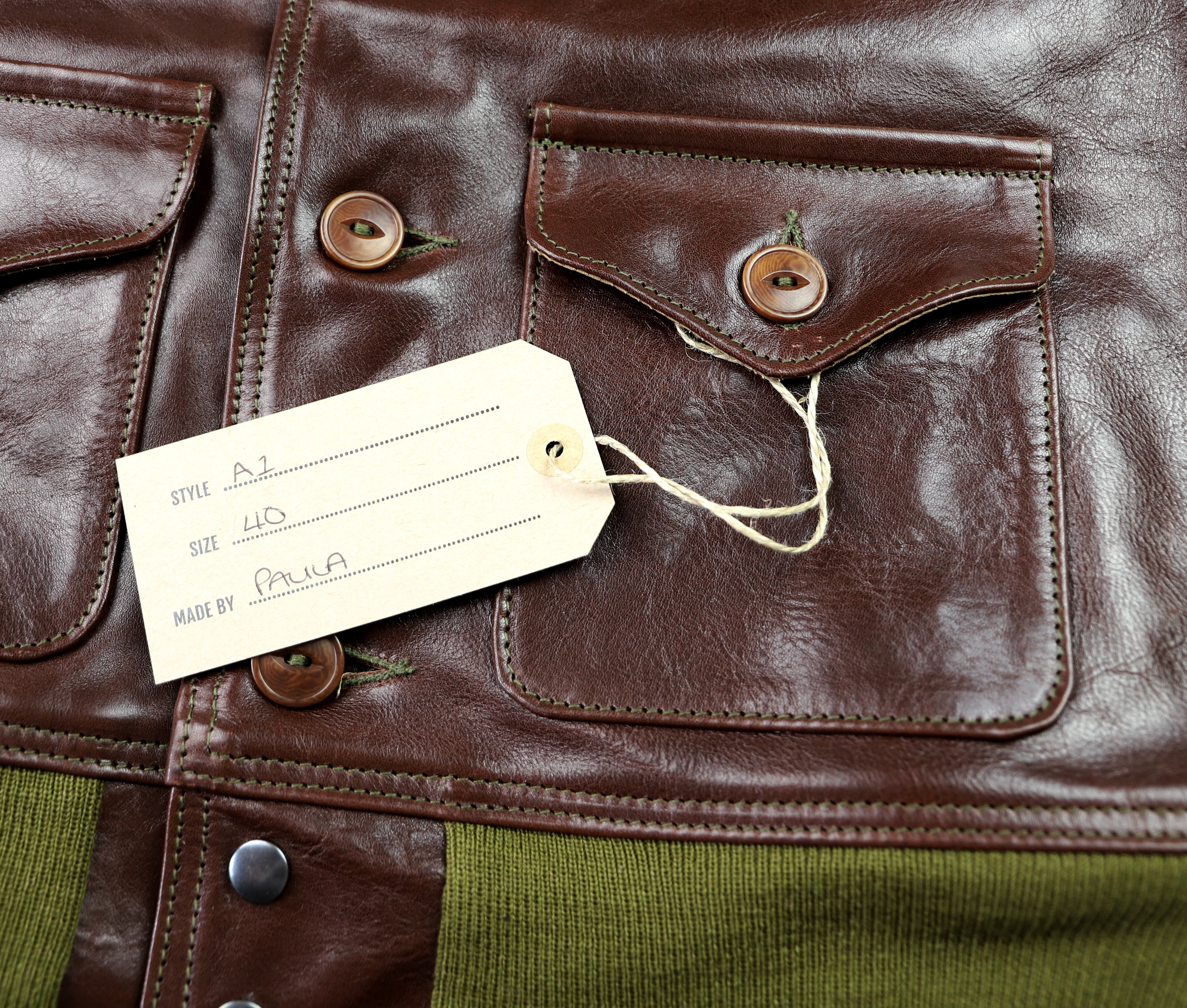 Aero A-1 Military Flight Jacket, size 40, Tobacco Badalassi