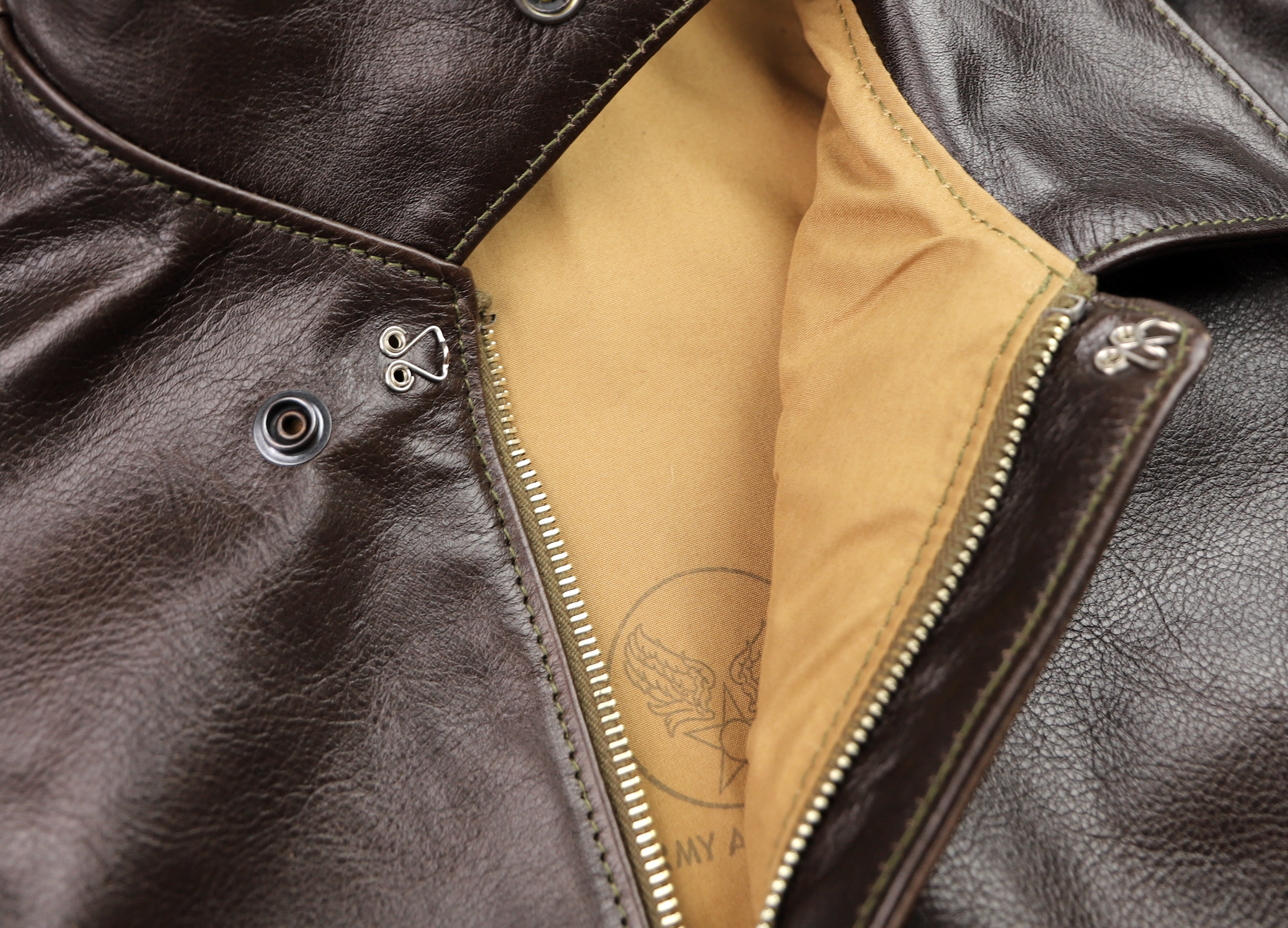 Aero A-2 Military Flight Jacket, size 44, Dark Seal Vicenza Horsehide