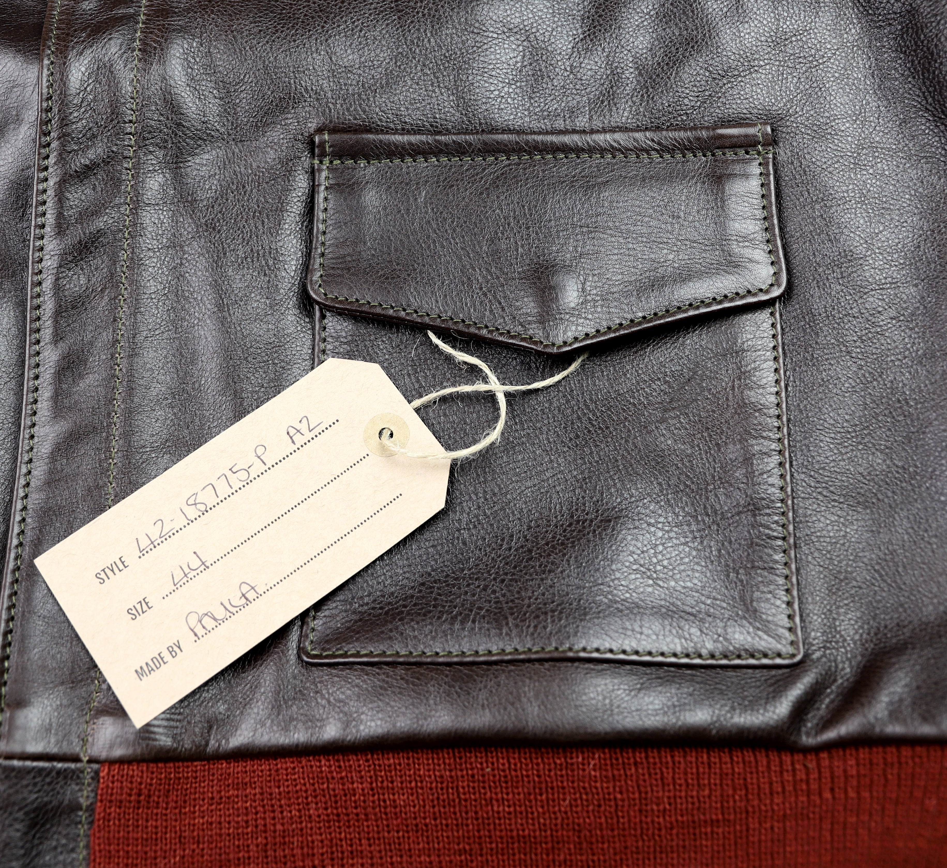 Aero A-2 Military Flight Jacket, size 44, Dark Seal Vicenza Horsehide