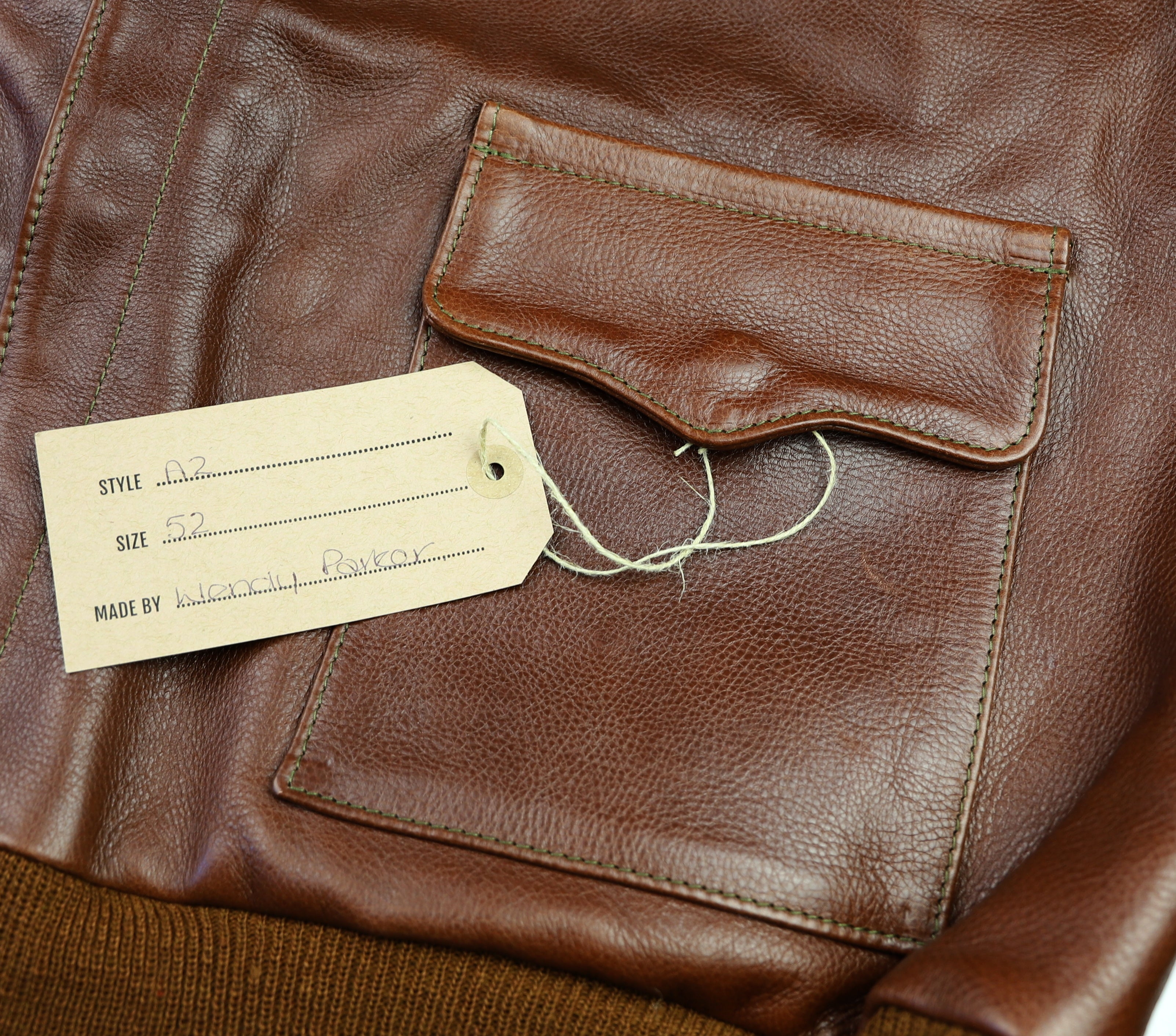 Aero A-2 Military Flight Jacket, size 52, Russet Vicenza Horsehide