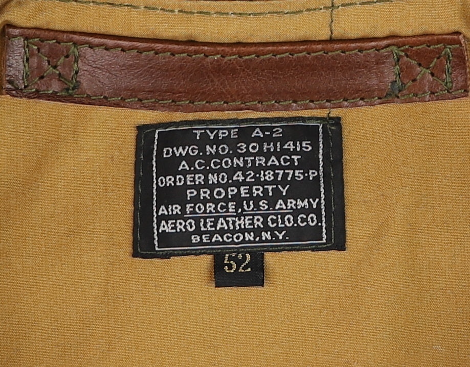 Aero A-2 Military Flight Jacket, size 52, Russet Vicenza Horsehide