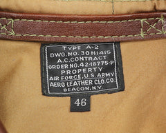 A-2 Military Flight Jacket, size 46, Russet Vicenza Horsehide
