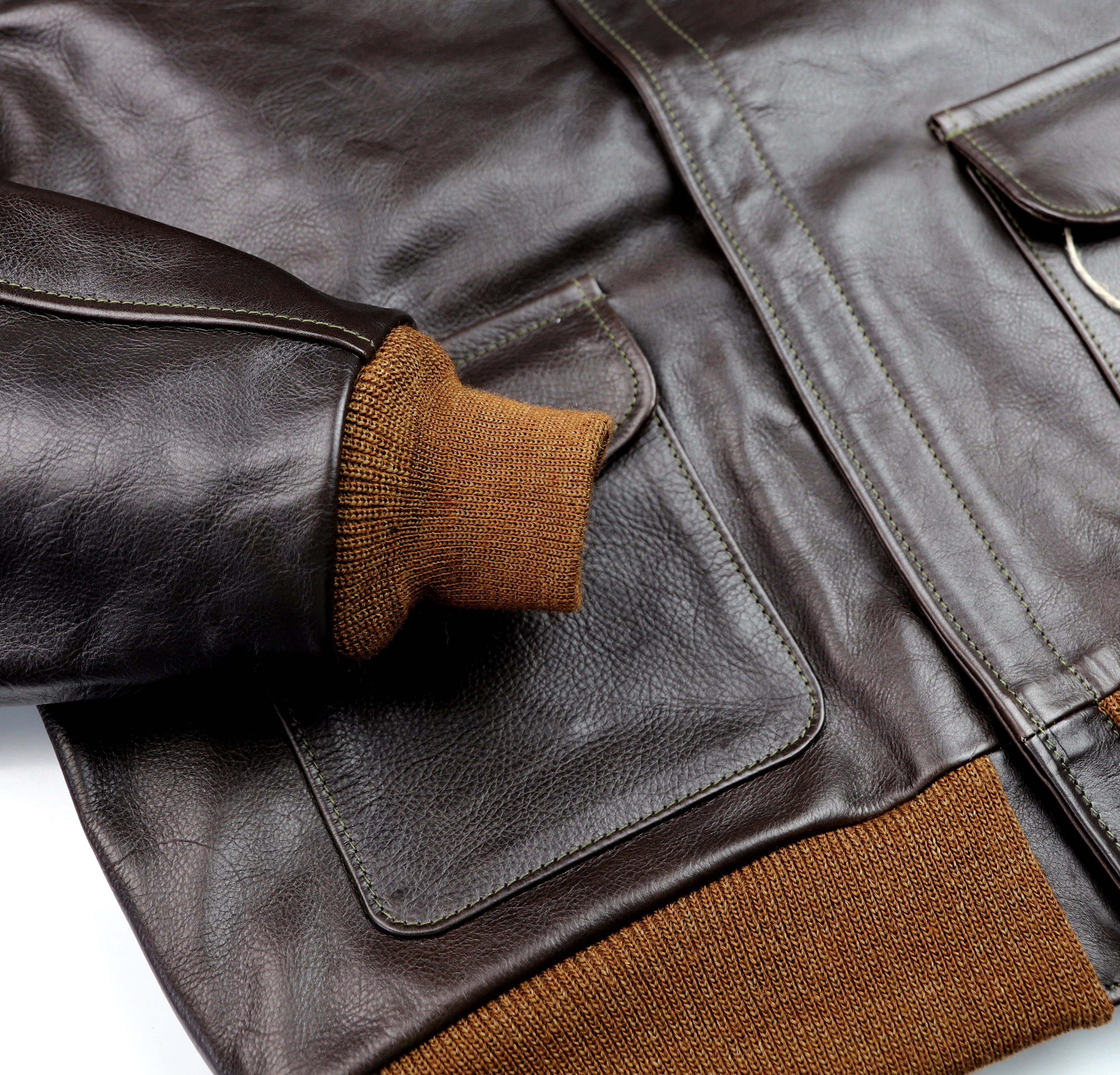 Aero A-2 Military Flight Jacket, size 42, Dark Seal Vicenza Horsehide