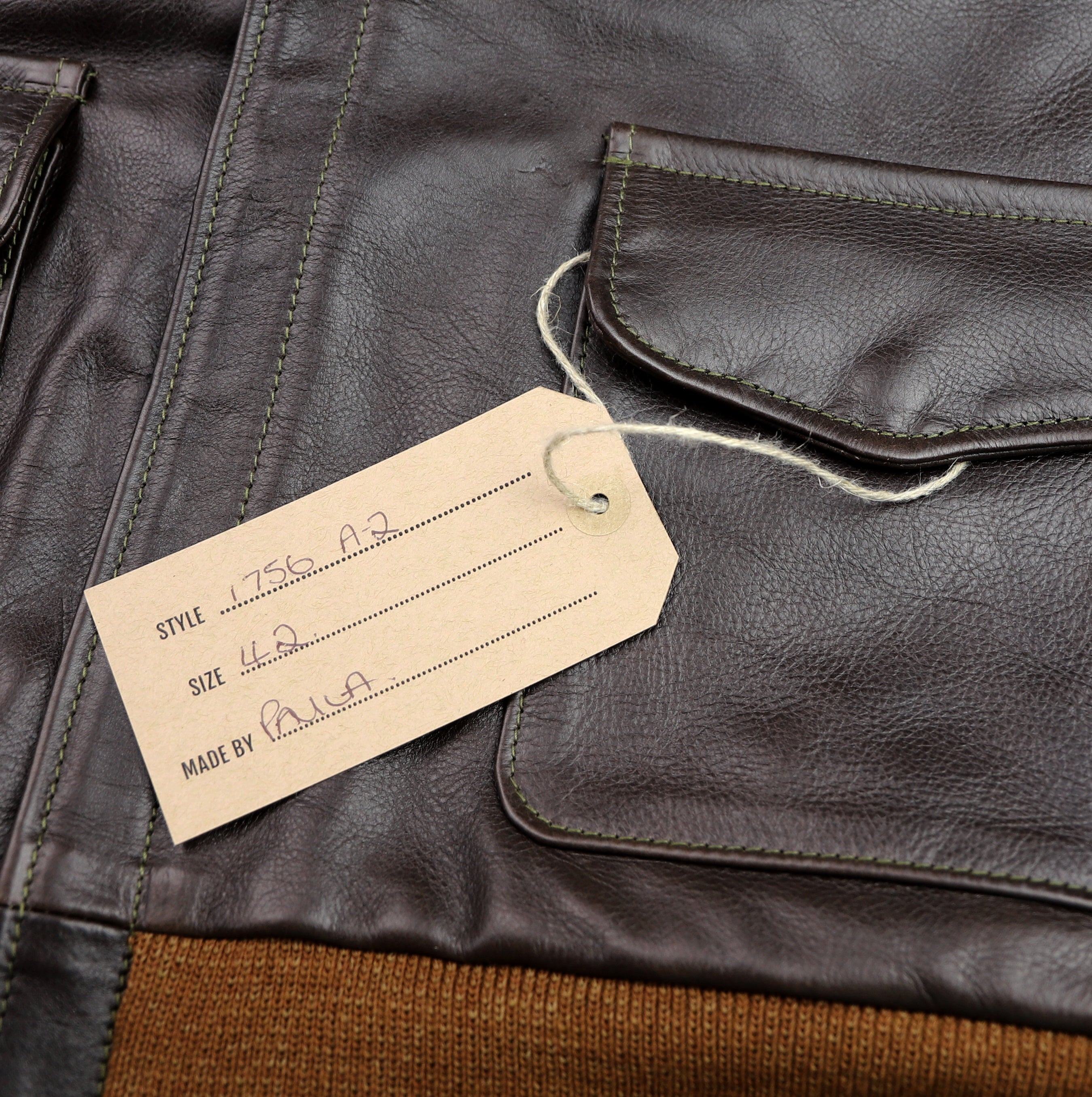 Aero A-2 Military Flight Jacket, size 42, Dark Seal Vicenza Horsehide