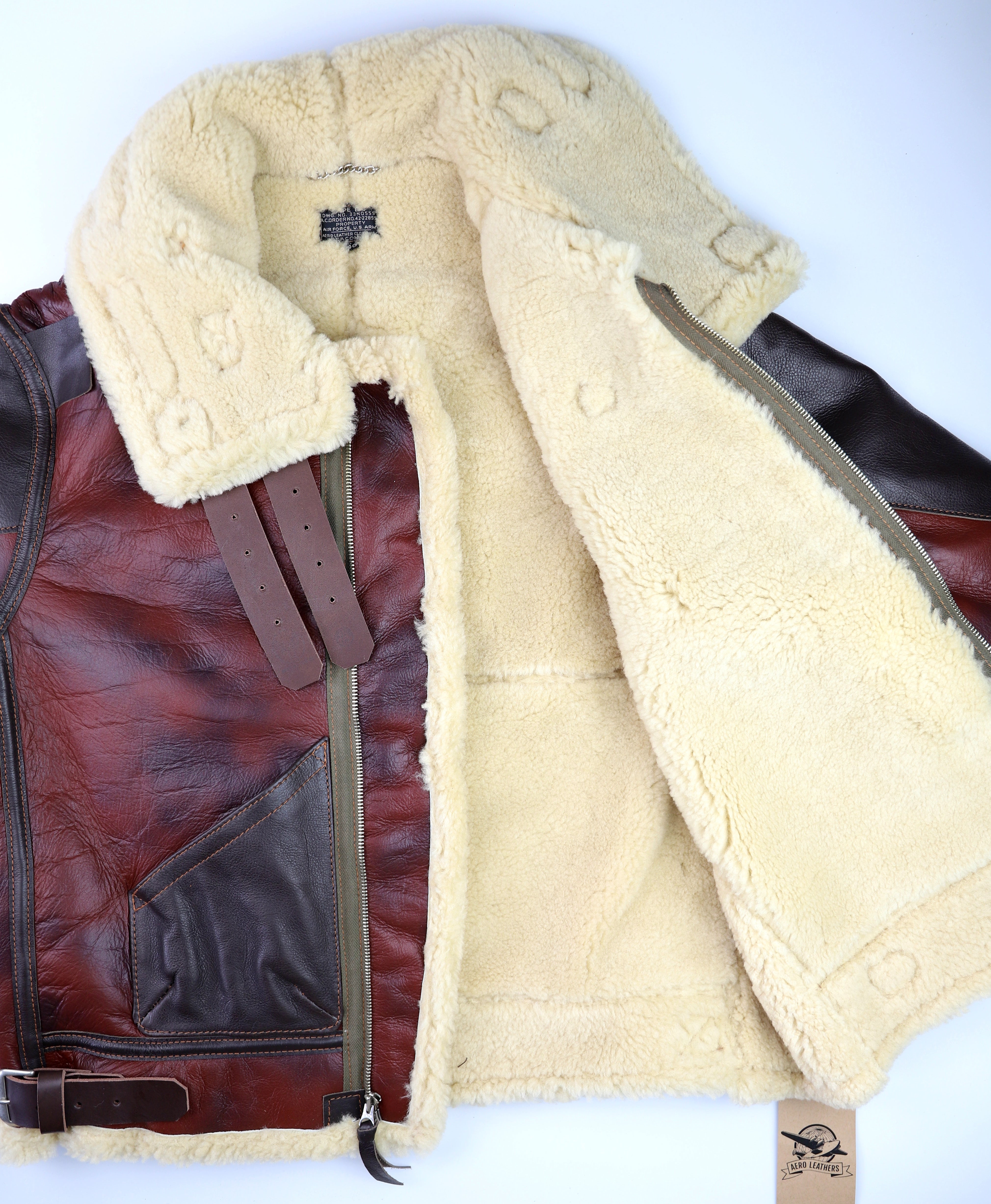 Aero B-3 Military Flight Jacket, size 40, Redskin with Dark Seal Vicenza Trim