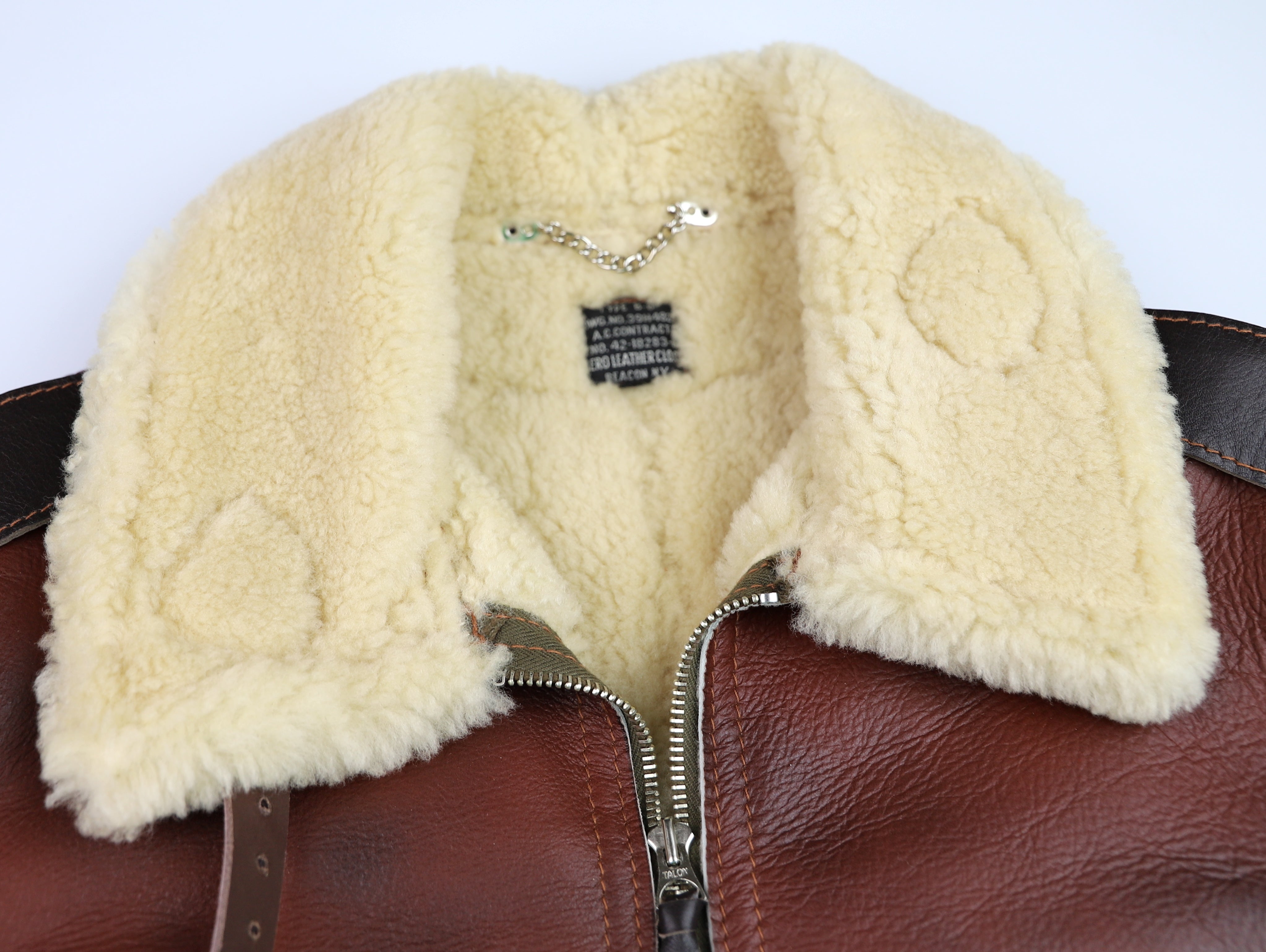 Aero B-6 Military Flight Jacket, size 42, Redskin with Dark Seal Vicenza Horsehide Trim